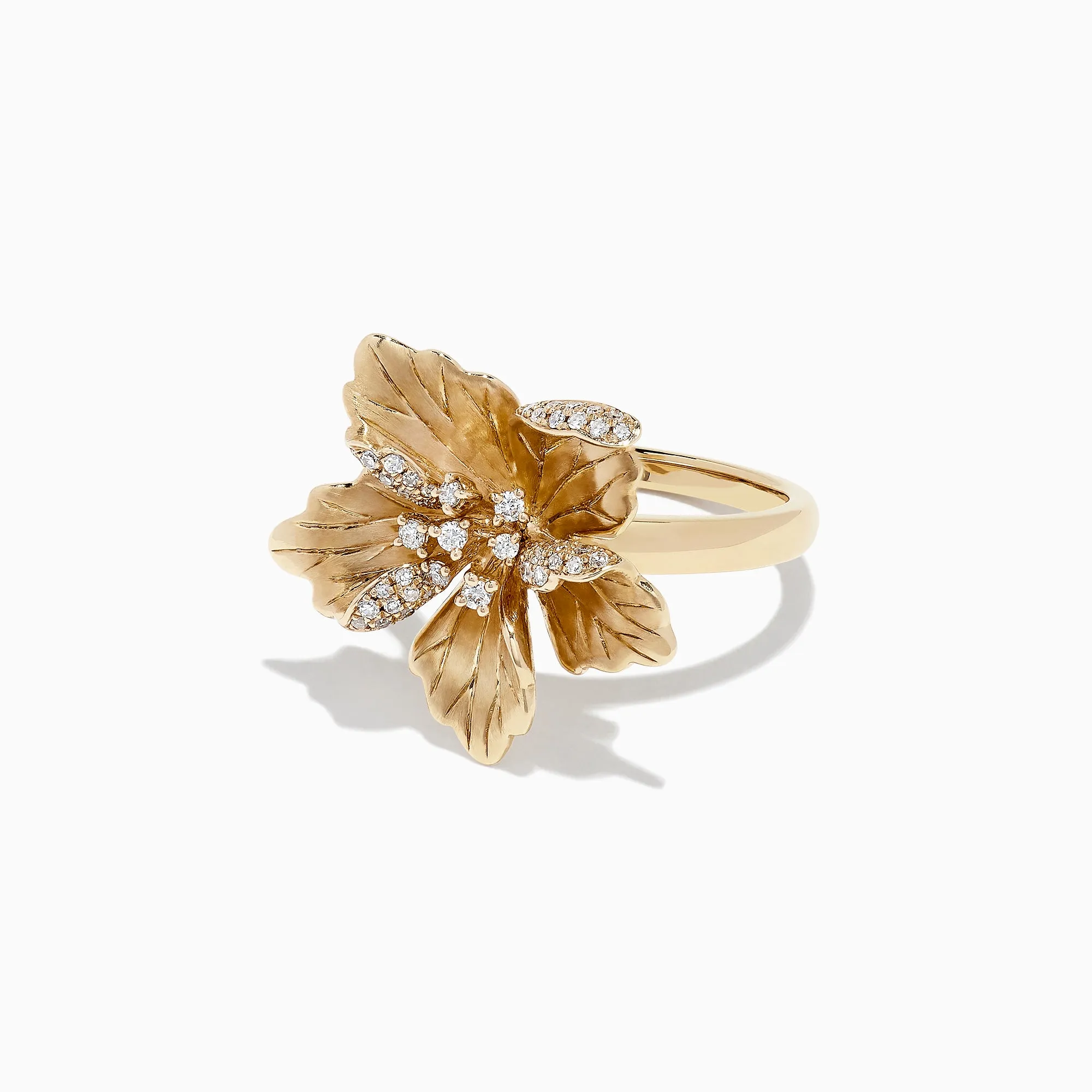 Nature 14K Yellow Gold Diamond Flower Ring, 0.23 TCW sold by Effy product image thumbnail 2