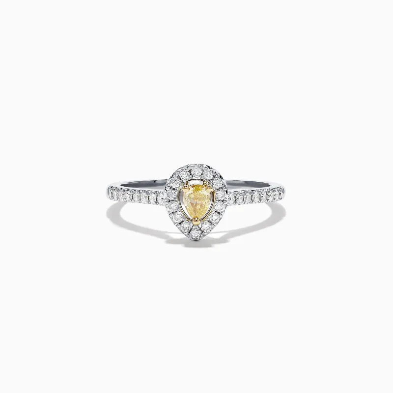 Canare 18K Two Tone Gold Yellow and White Diamond Ring, 0.36 TCW sold by Effy