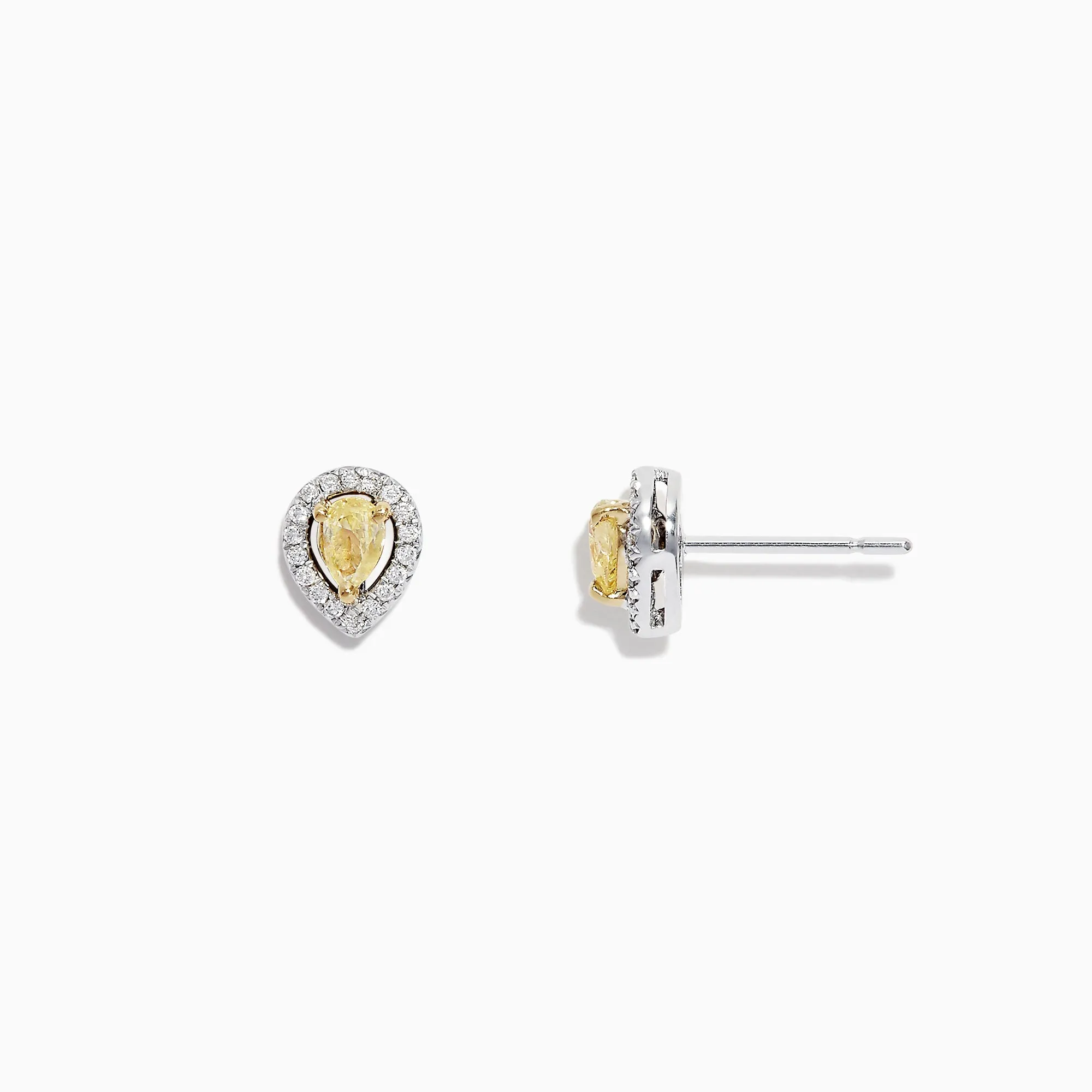 Canare 18K Two Tone Gold Pear Halo Yellow Diamond Stud Earrings, 0.36 TCW sold by Effy product image thumbnail 2