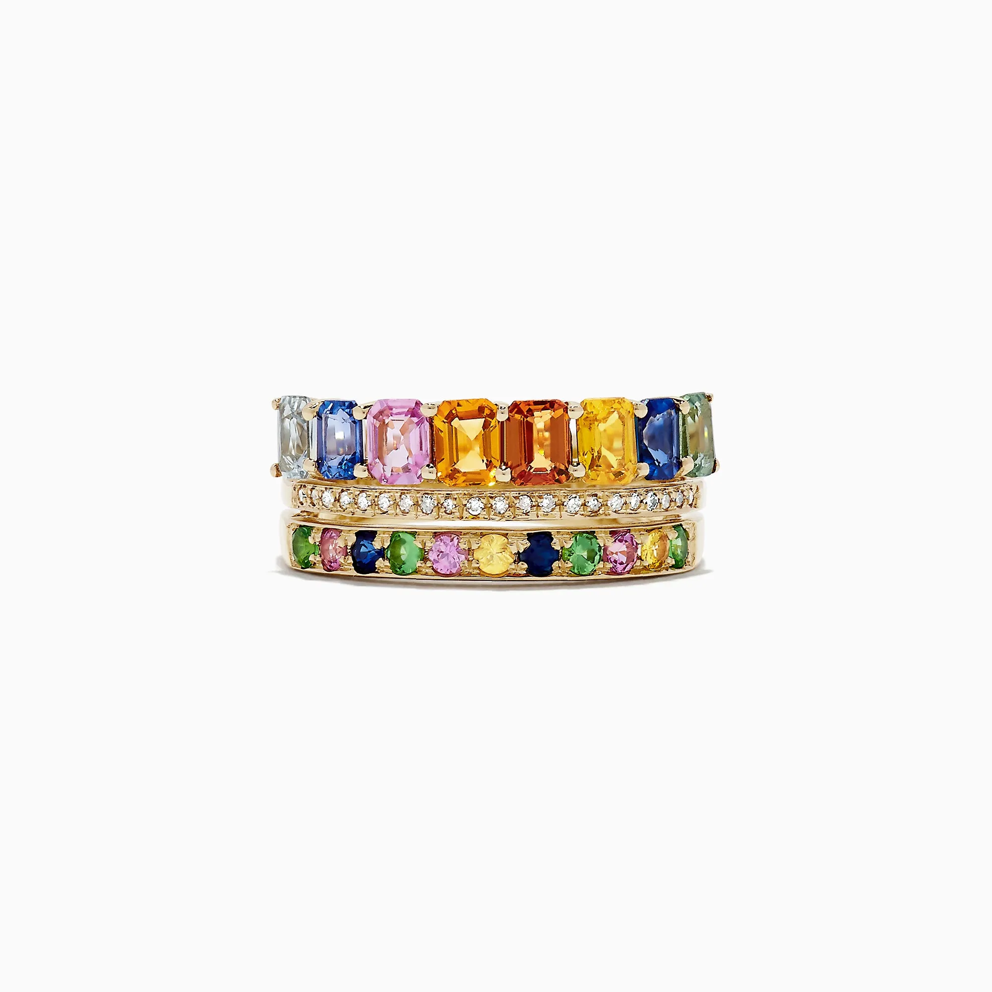 Watercolors 14K Yellow Gold Multi Sapphire and Diamond Ring, 2.76 TCW sold by Effy