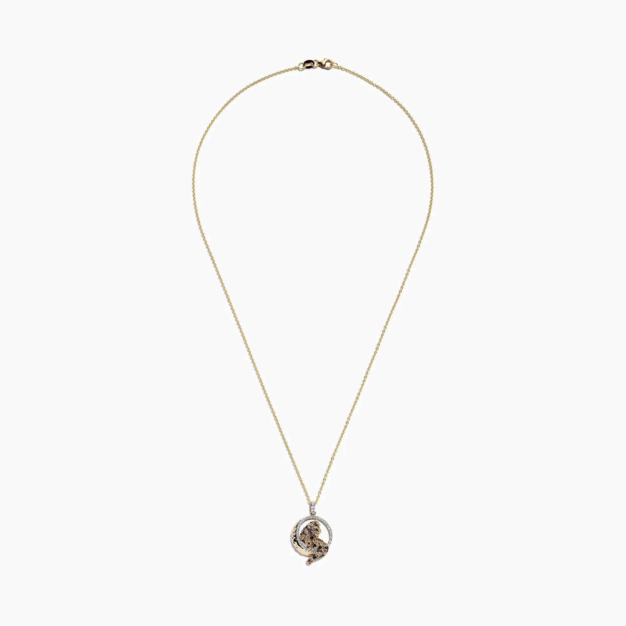Signature 14K Yellow Gold Multi Color Diamond Panther Pendant, 0.81 TCW sold by Effy product image thumbnail 2