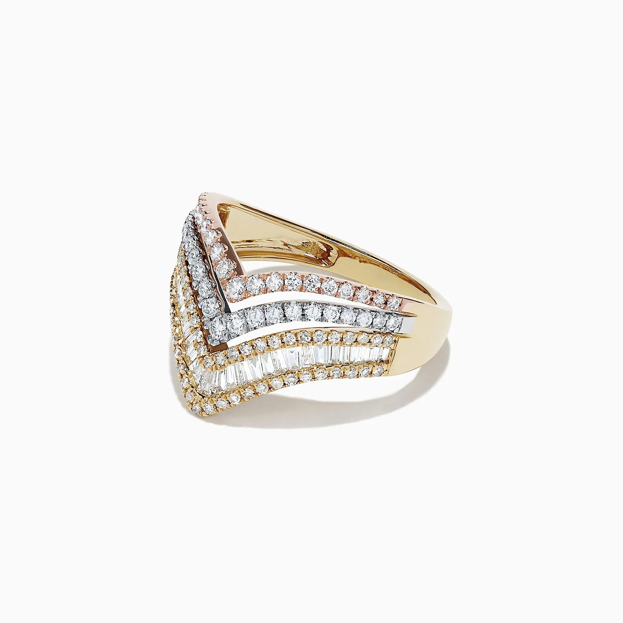 Trio 14K Tri Color Gold Diamond Ring, 0.88 TCW sold by Effy product image thumbnail 2