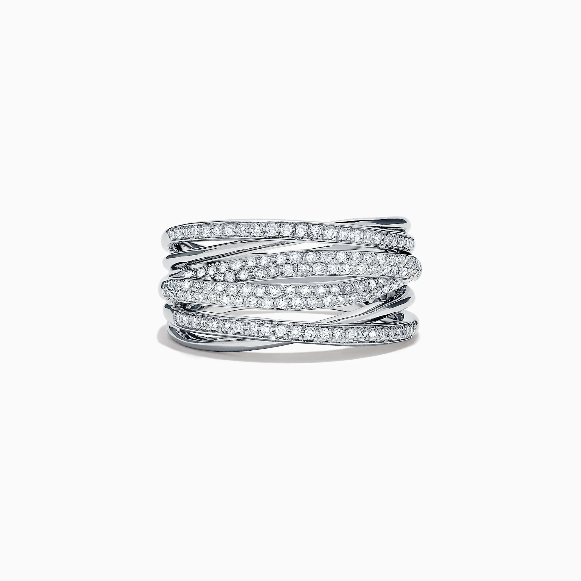 Pave Classica 14K White Gold Diamond Crossover Ring, 0.54 TCW sold by Effy