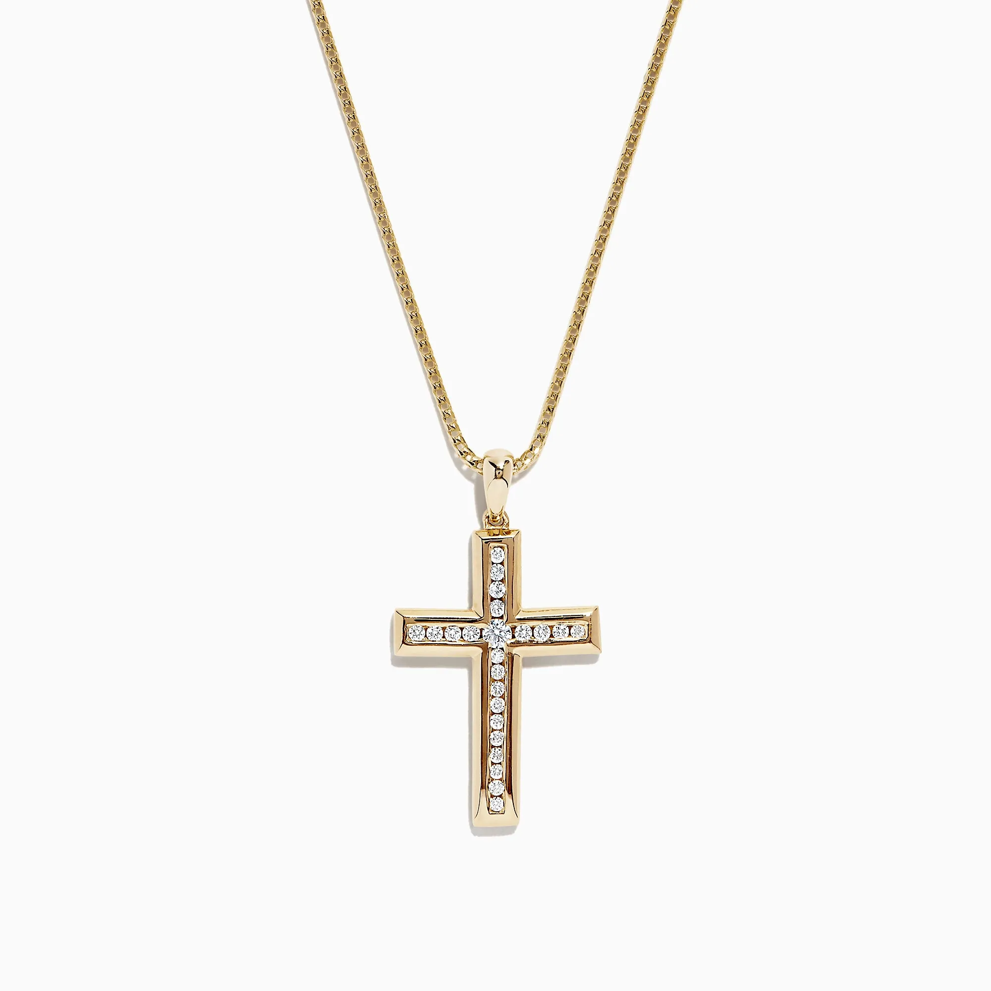 D'Oro 14K Yellow Gold Diamond Cross Pendant, 0.25 TCW sold by Effy