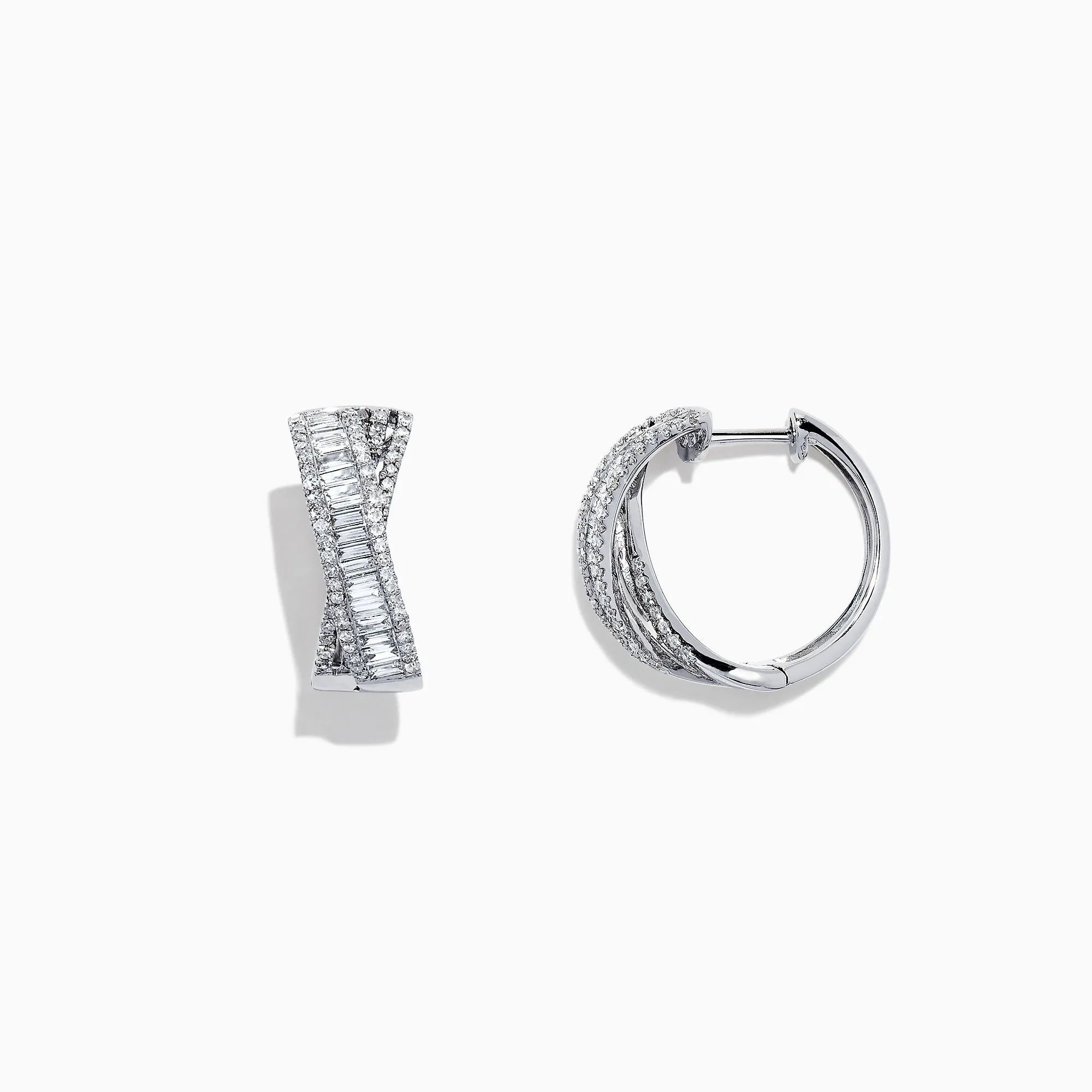 Classique 14K White Gold 5/8" Diamond Hoop Earrings, 1.06 TCW sold by Effy product image thumbnail 2