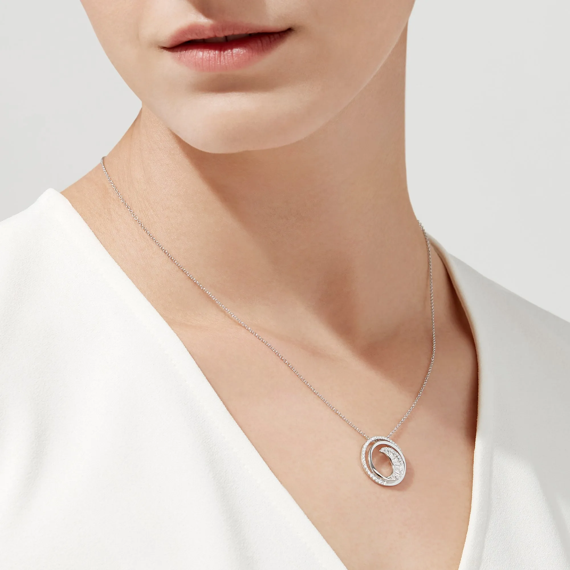 Classique 14K White Gold Diamond Swirl Pendant, 0.48 TCW sold by Effy product image thumbnail 2