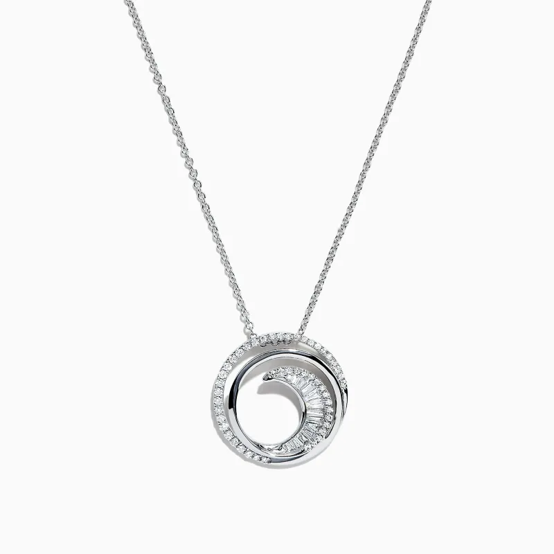 Classique 14K White Gold Diamond Swirl Pendant, 0.48 TCW sold by Effy