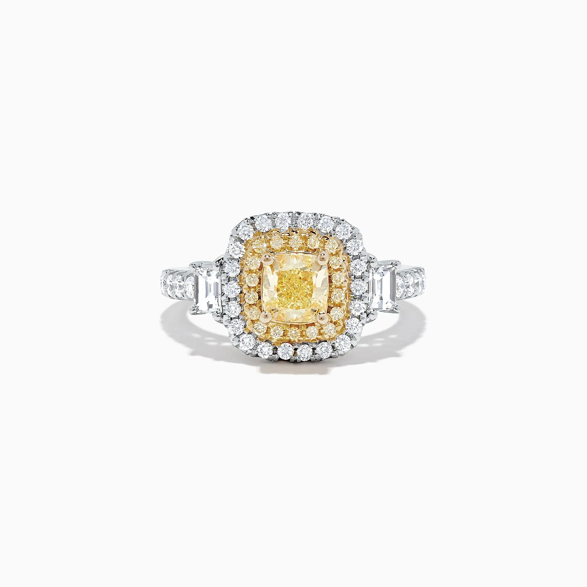 Canare 18K Two-Tone Gold Cushion Cut Yellow Diamond Ring, 1.98 TCW sold by Effy
