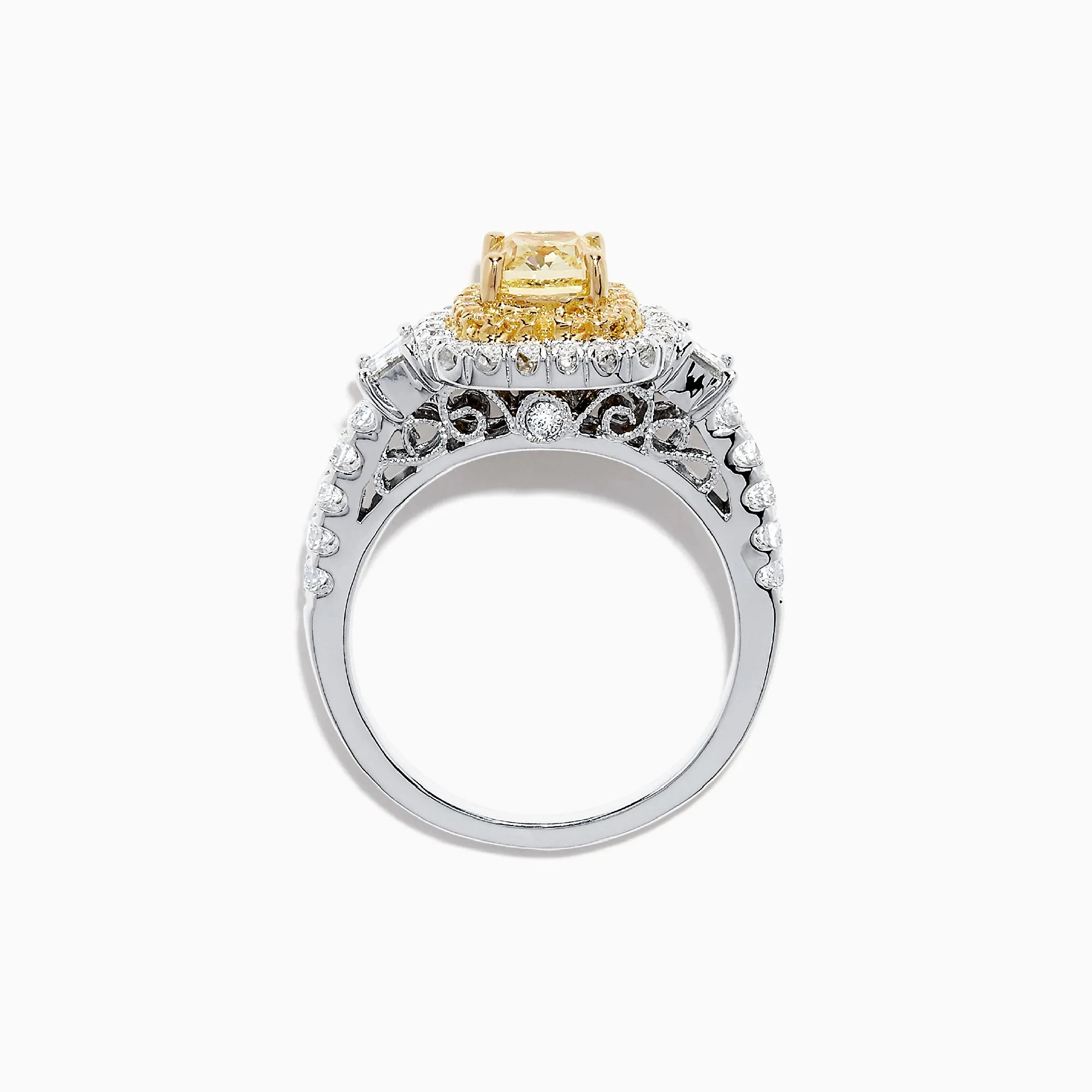 Canare 18K Two-Tone Gold Cushion Cut Yellow Diamond Ring, 1.98 TCW sold by Effy product image thumbnail 3