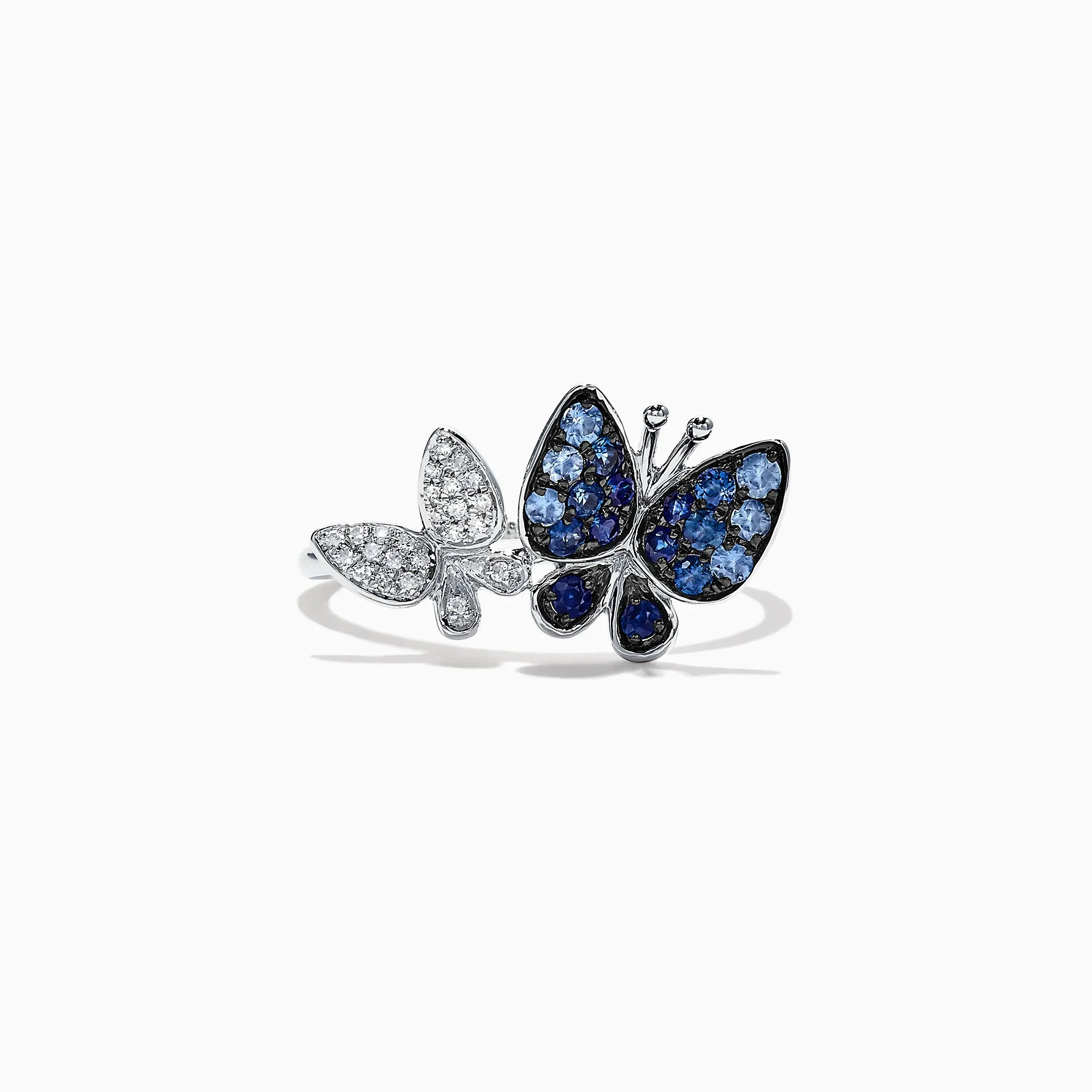 Nature 14K White Gold Sapphire & Diamond Butterfly Ring, 0.42 TCW sold by Effy
