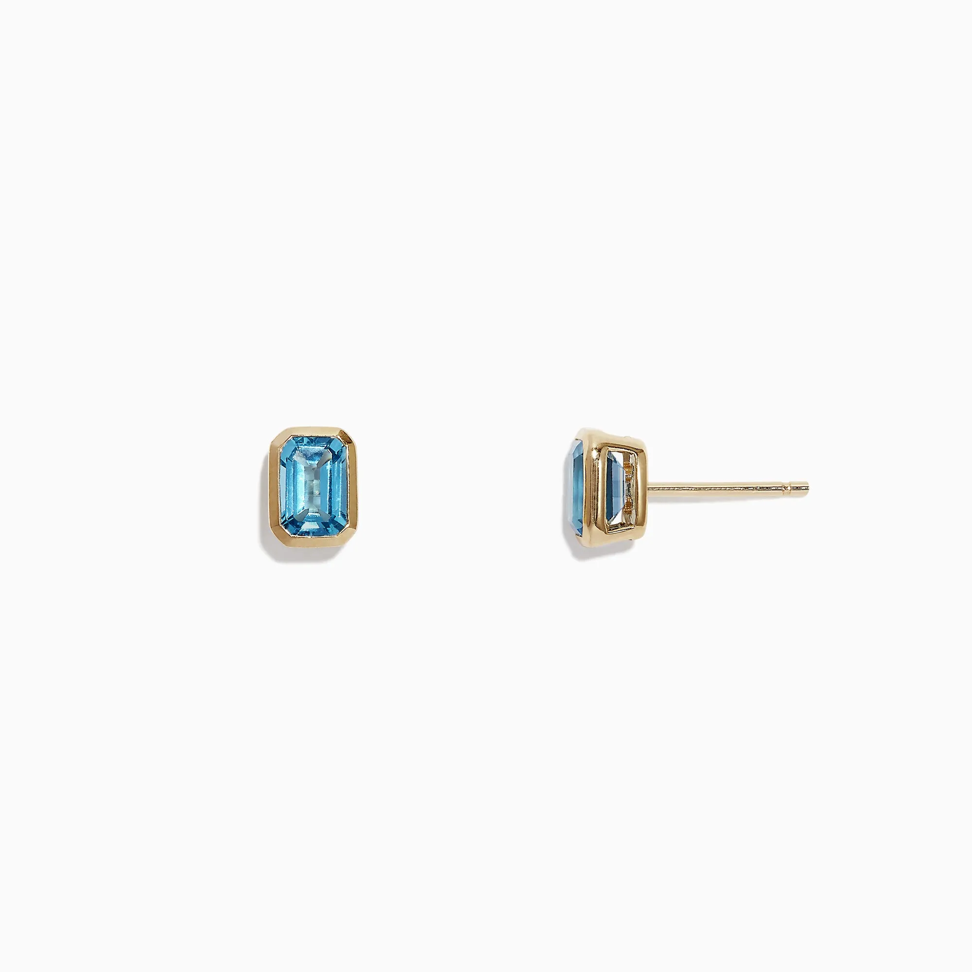 Ocean Bleu 14K Yellow Gold Blue Topaz Stud Earrings, 1.37 TCW sold by Effy product image thumbnail 2
