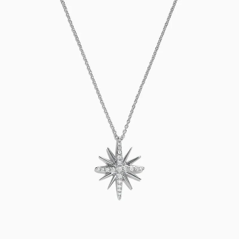 Pave Classica 14K White Gold Diamond Star Pendant, 0.26 TCW sold by Effy