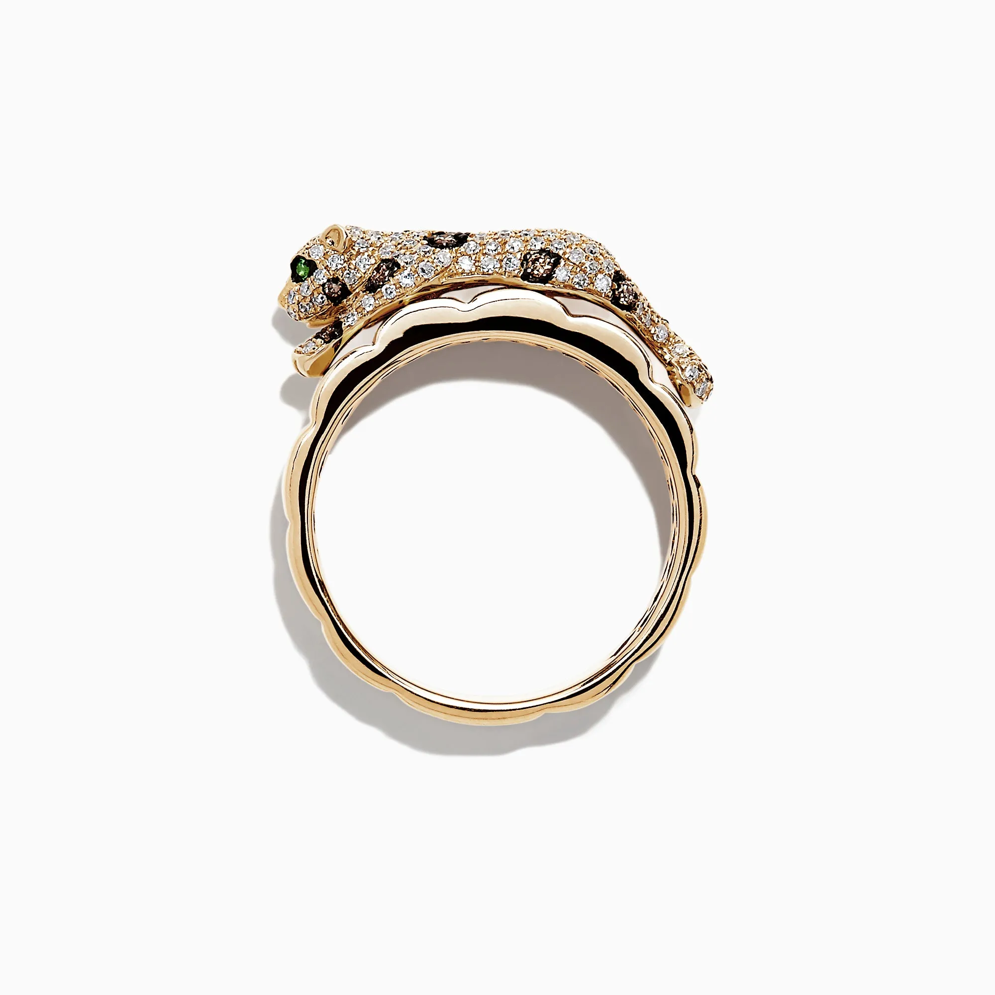 Signature 14K Yellow Gold Diamond and Tsavorite Panther Ring, 0.64 TCW sold by Effy product image thumbnail 4