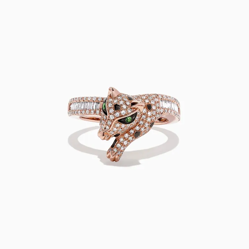 Signature 14K Rose Gold Diamond and Tsavorite Ring, 0.72 TCW sold by Effy