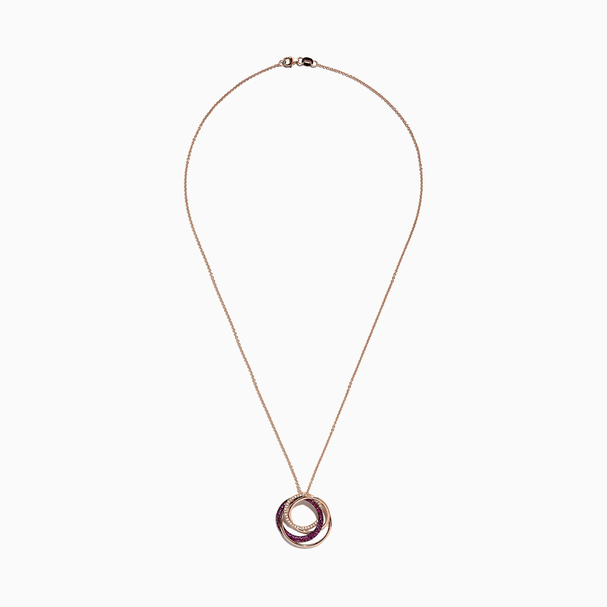 Ruby Royale 14K Rose Gold Ruby and Diamond Circles Pendant, 0.66 TCW sold by Effy product image thumbnail 2