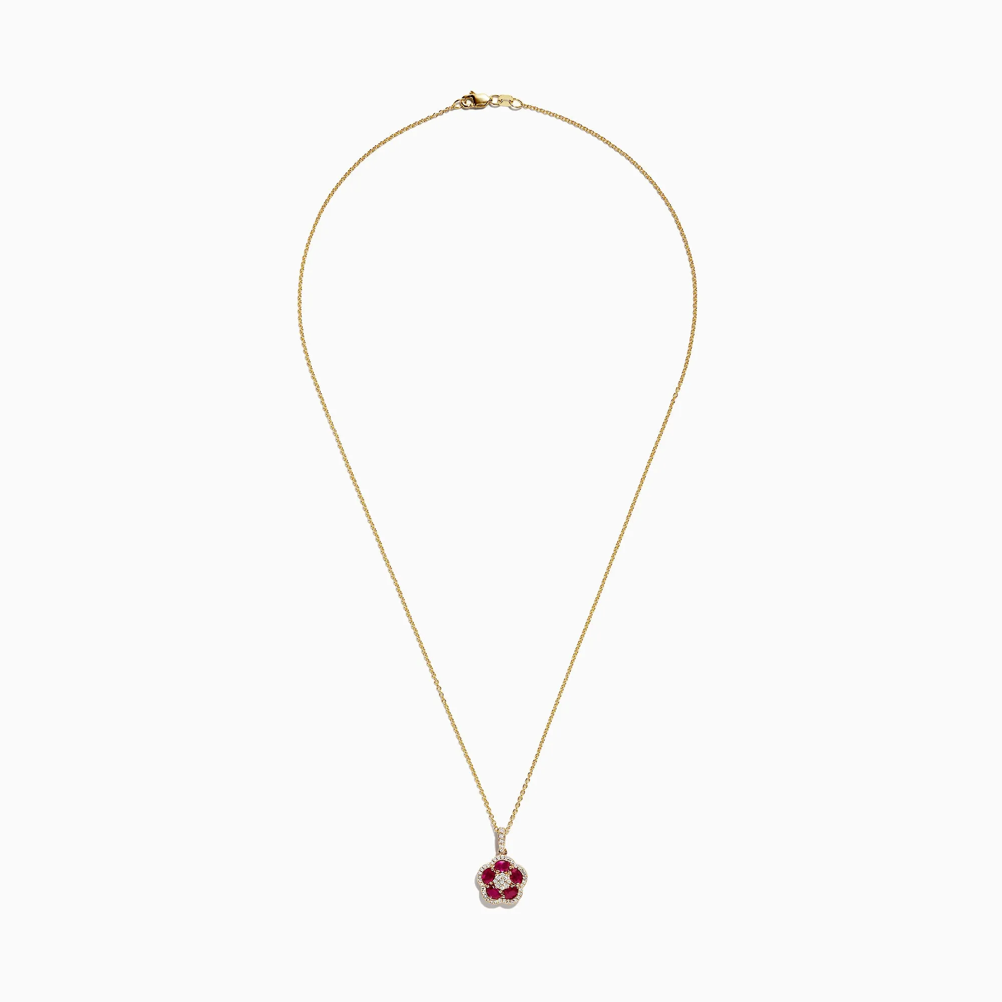 Ruby Royale 14K Yellow Gold Ruby and Diamond Flower Pendant, 1.43 TCW sold by Effy product image thumbnail 2
