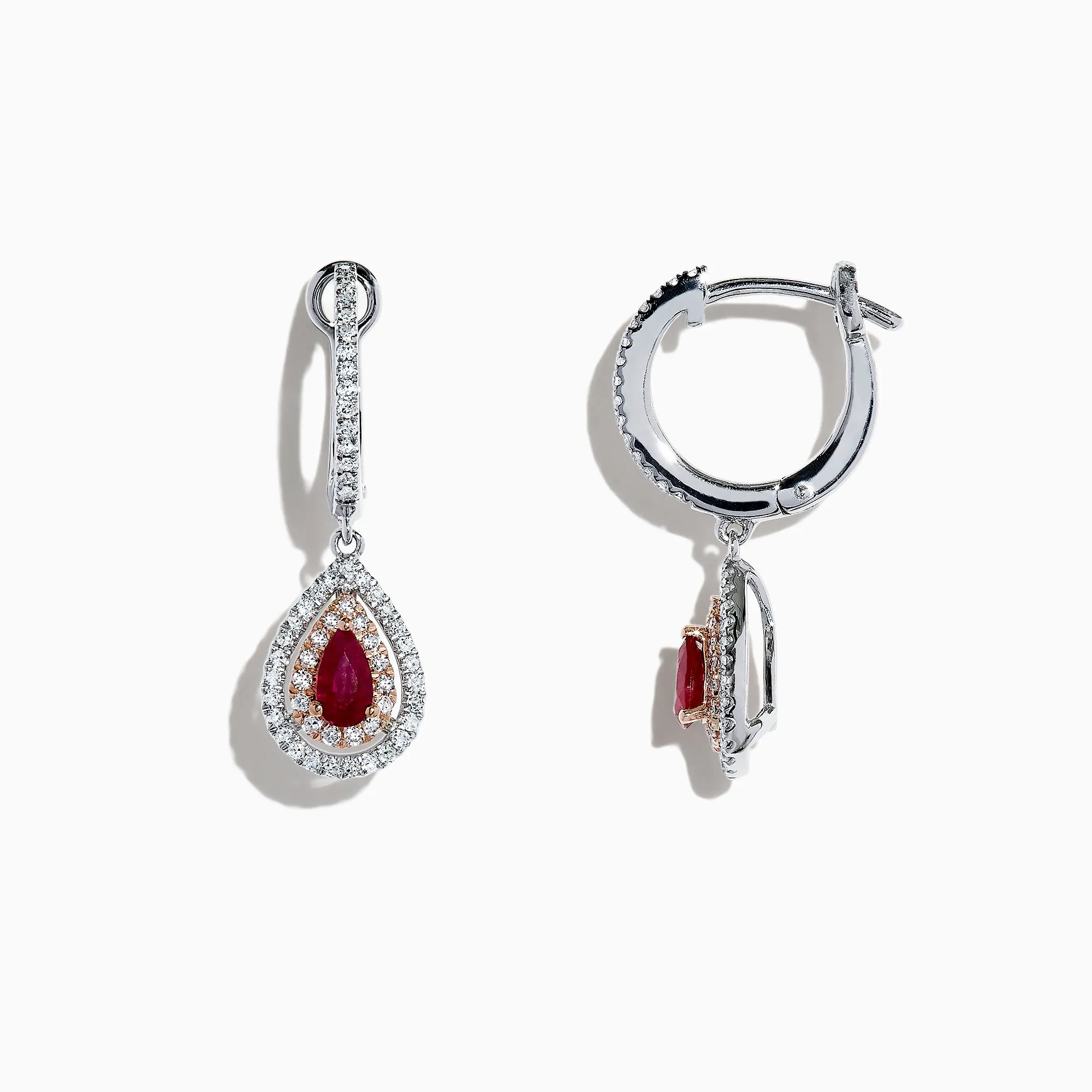 Ruby Royale 14K Two Tone Gold Pear Shaped Ruby Drop Earrings, 0.87 TCW sold by Effy product image thumbnail 2