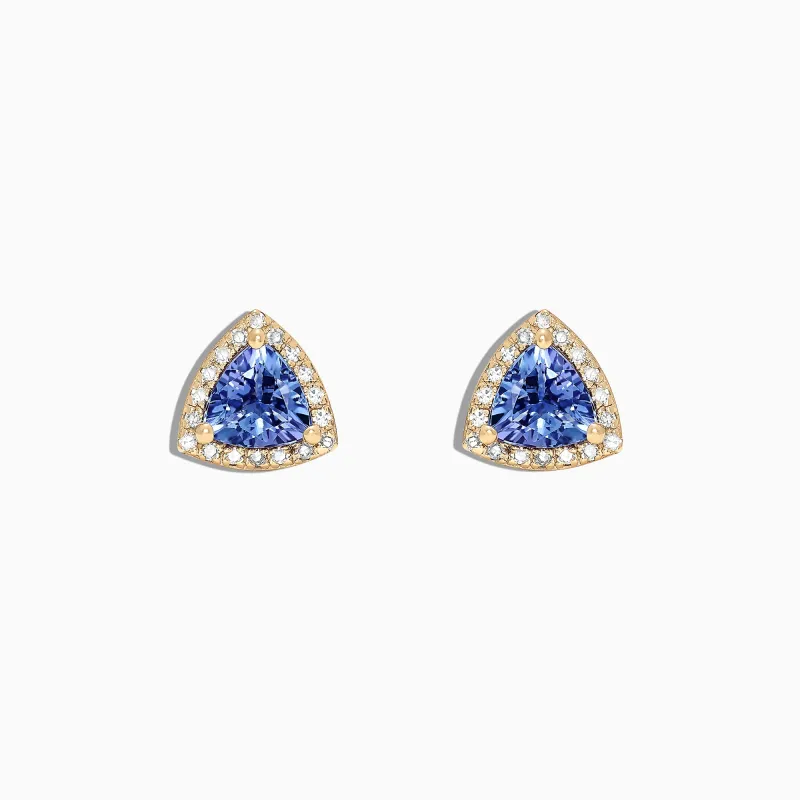 Nahla Siri 14K Yellow Gold Tanzanite and Diamond Stud Earrings, 1.19 TCW sold by Effy