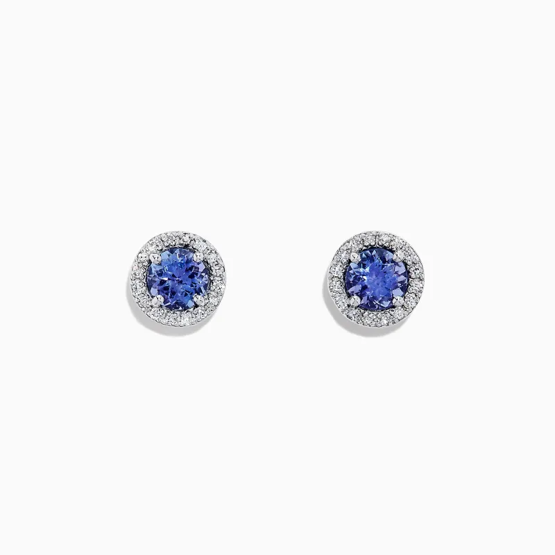 Nahla Siri 14K White Gold Tanzanite and Diamond Stud Earrings, 1.04 TCW sold by Effy