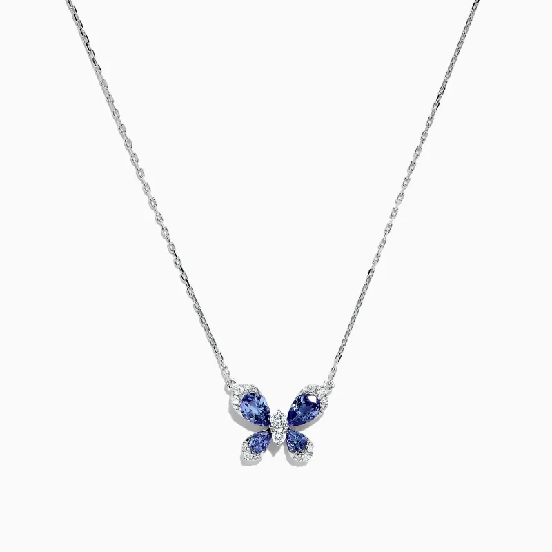 Nahla Siri 14K White Gold Tanzanite and Diamond Butterfly Necklace, 1.24 TCW sold by Effy