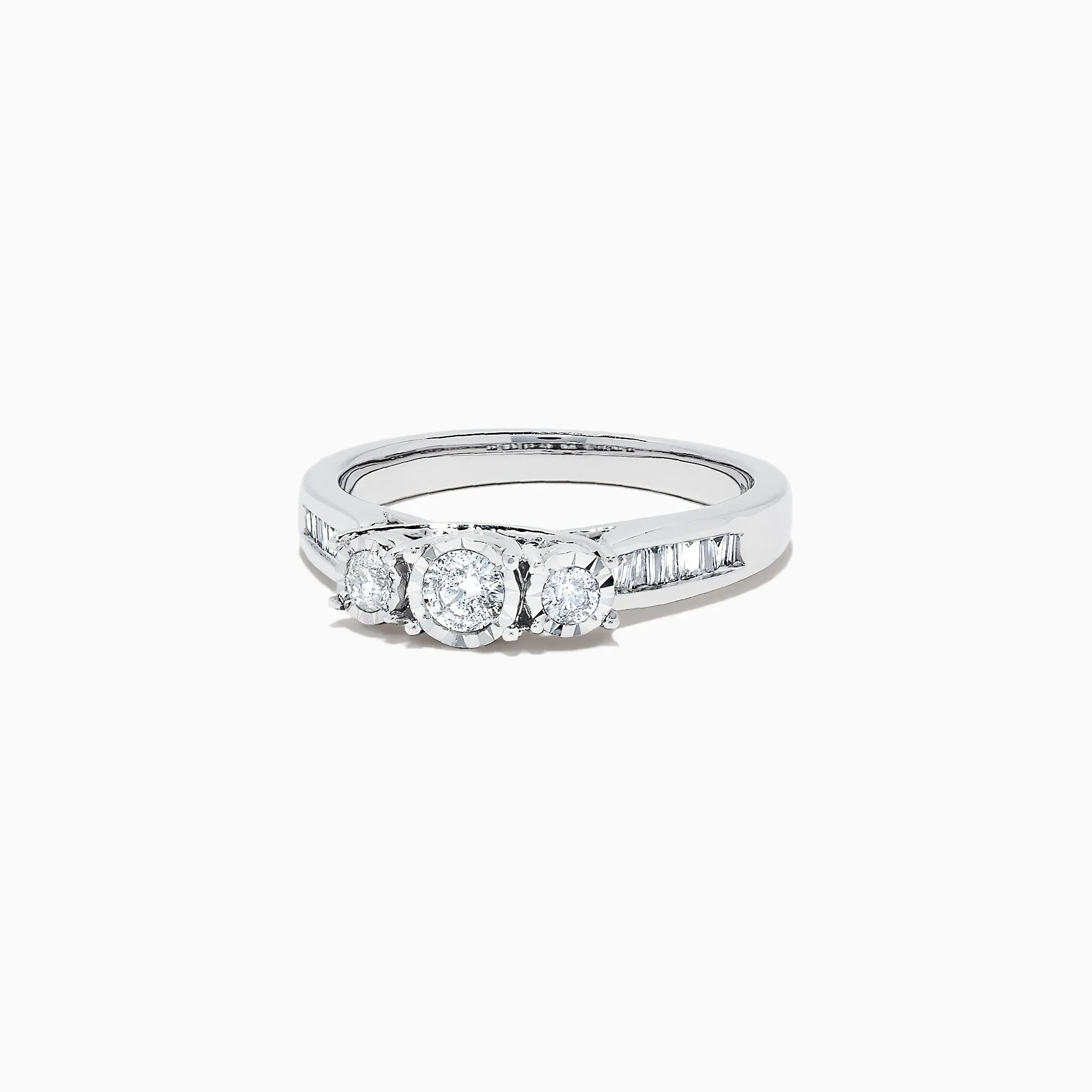 Bridal 14K White Gold Diamond Three Stone Ring, 0.39 TCW sold by Effy product image thumbnail 2