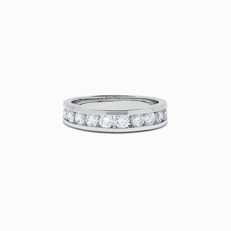 Bridal 14K White Gold Channel Set Diamond Band, 0.98 TCW sold by Effy