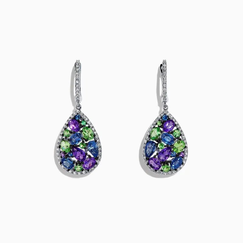 Watercolors 14K White Gold Multi Gemstone & Diamond Earrings, 4.28 TCW sold by Effy