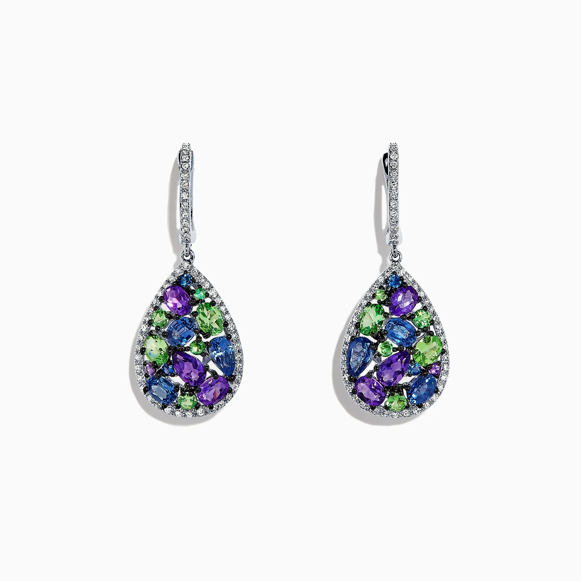 Watercolors 14K White Gold Multi Gemstone & Diamond Earrings, 4.28 TCW sold by Effy