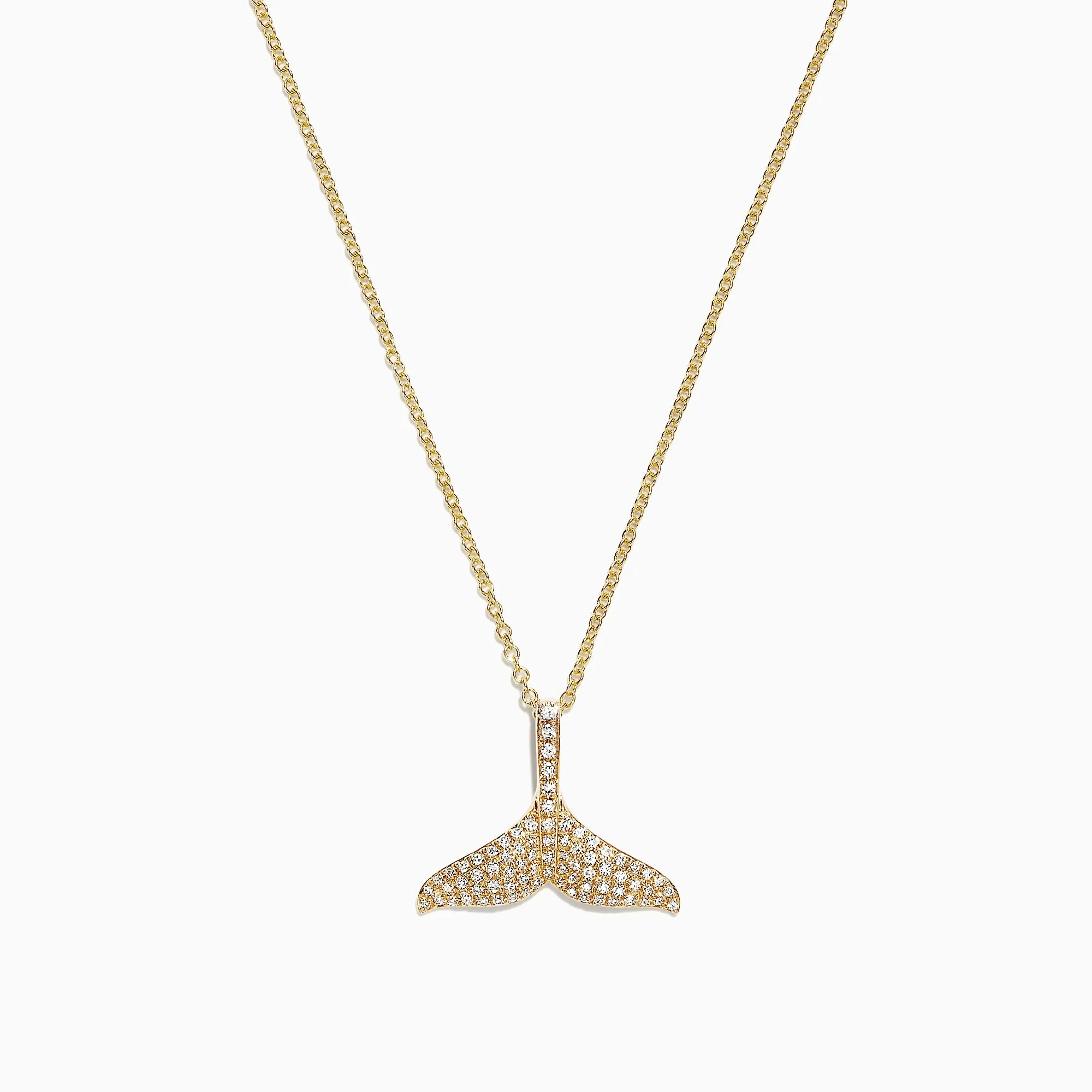 Seaside 14K Yellow Gold Diamond Whale's Tail Pendant, 0.28 TCW sold by Effy