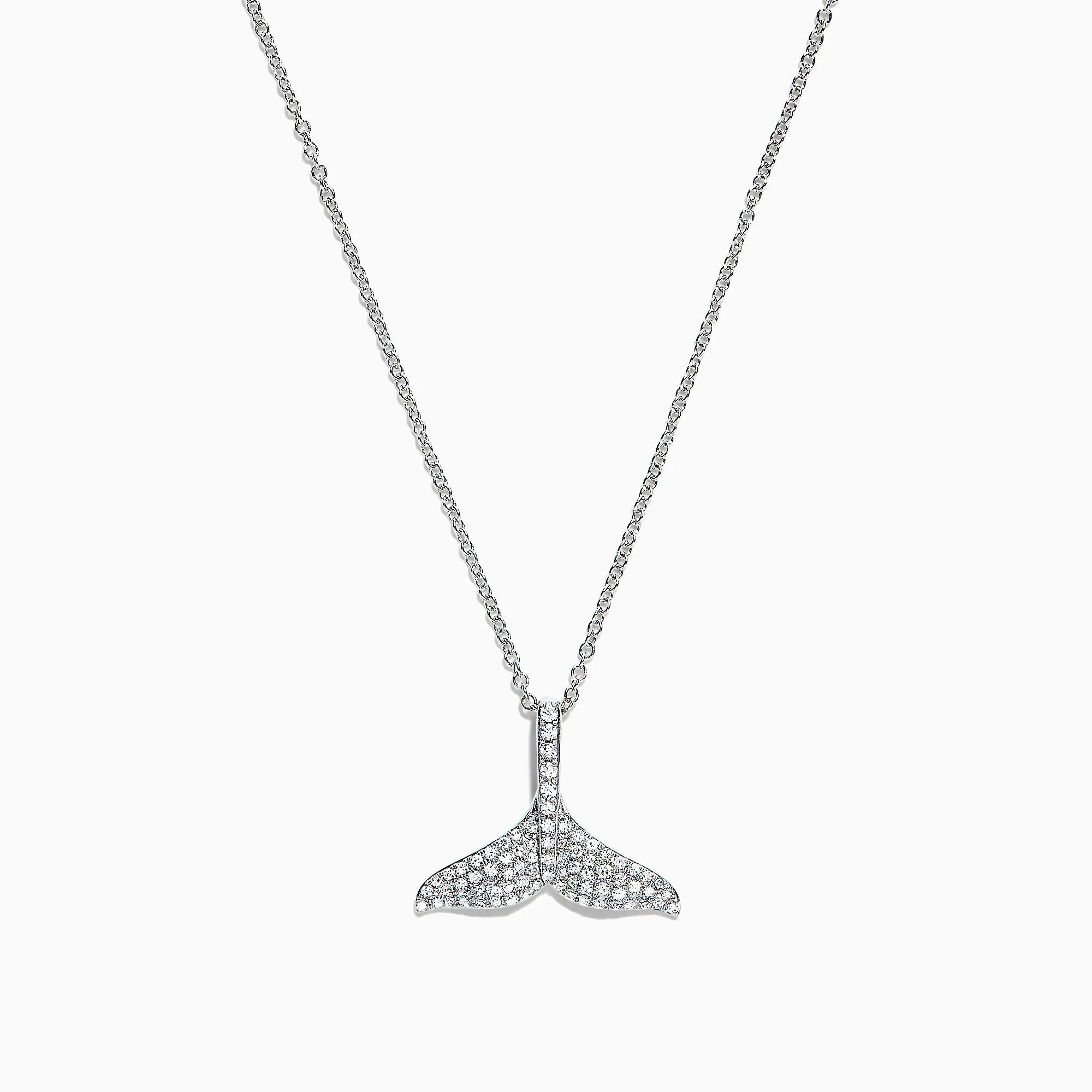 Seaside 14K White Gold Diamond Whale's Tail Pendant, 0.28 TCW sold by Effy