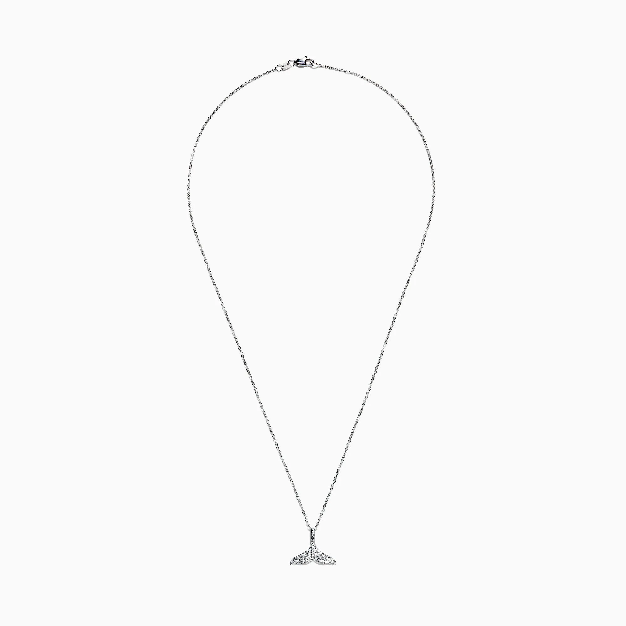 Seaside 14K White Gold Diamond Whale's Tail Pendant, 0.28 TCW sold by Effy product image thumbnail 2