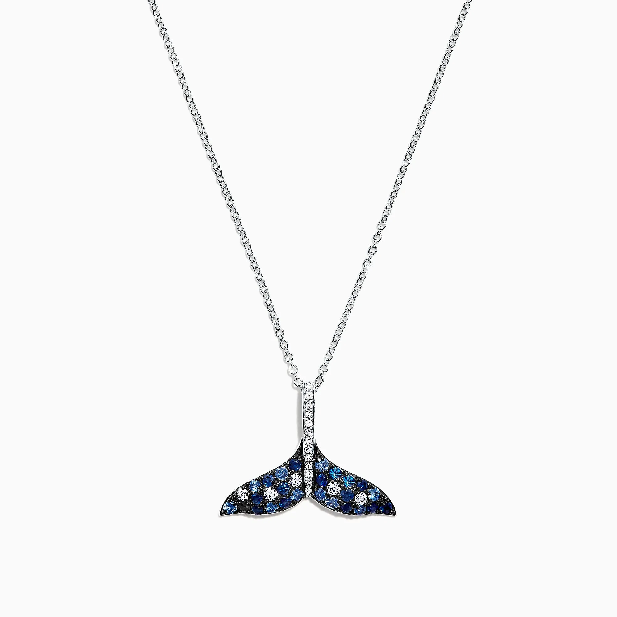Seaside 14K Gold Sapphire & Diamond Whale's Tail Pendant, 0.79 TCW sold by Effy