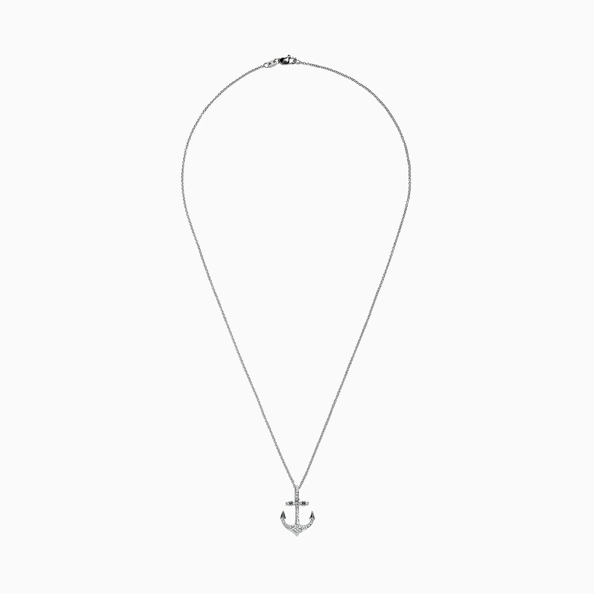 Seaside 14K White Gold Diamond Anchor Pendant, 0.21 sold by Effy product image thumbnail 3