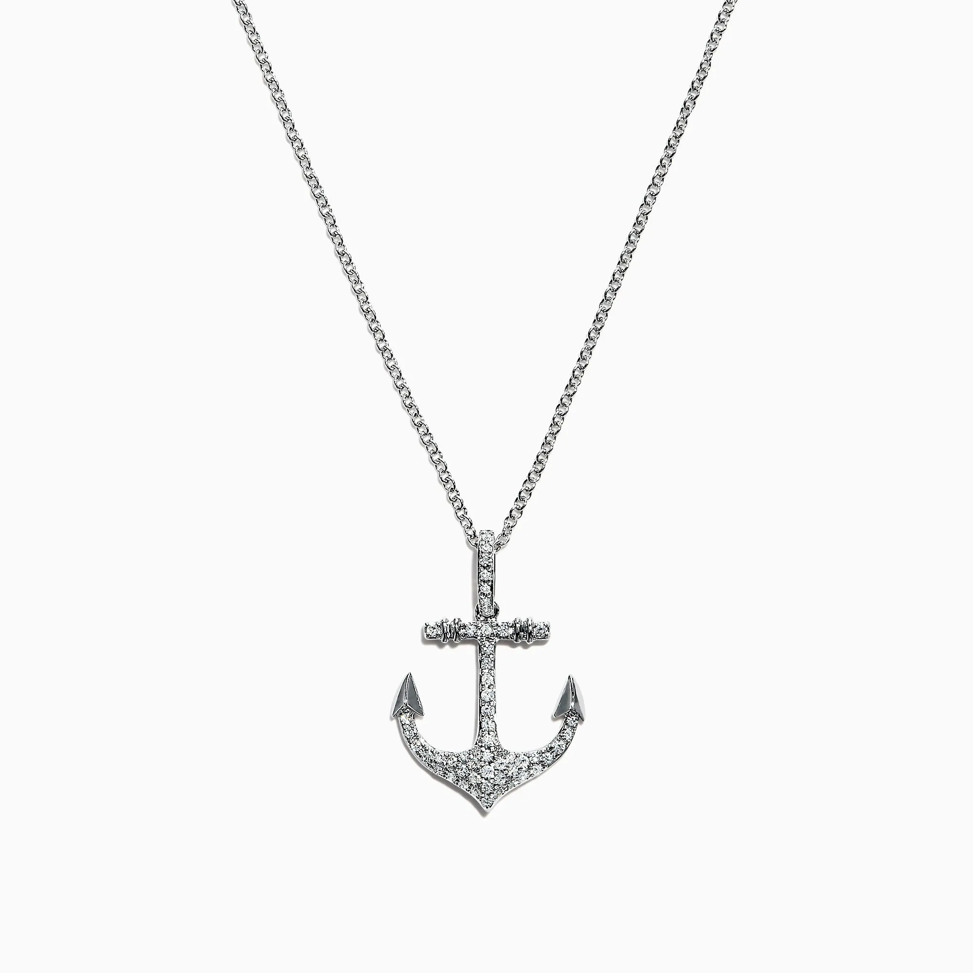 Seaside 14K White Gold Diamond Anchor Pendant, 0.21 sold by Effy