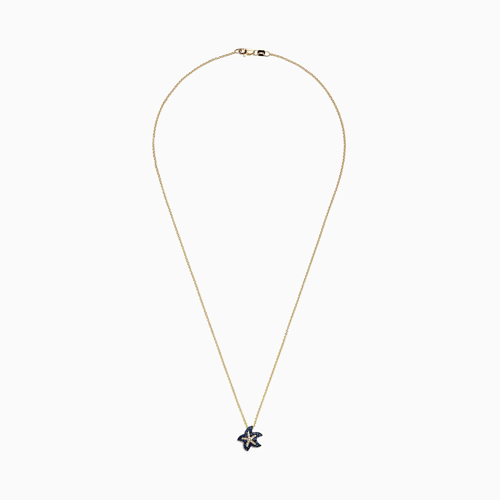 Seaside 14K Yellow Gold Sapphire & Diamond Starfish Pendant, 0.41 TCW sold by Effy product image thumbnail 2