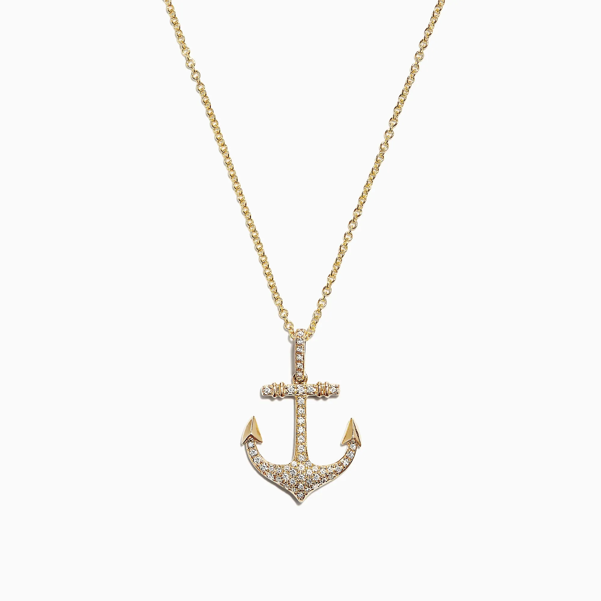 Seaside 14K Yellow Gold Diamond Anchor Pendant, 0.21 TCW sold by Effy