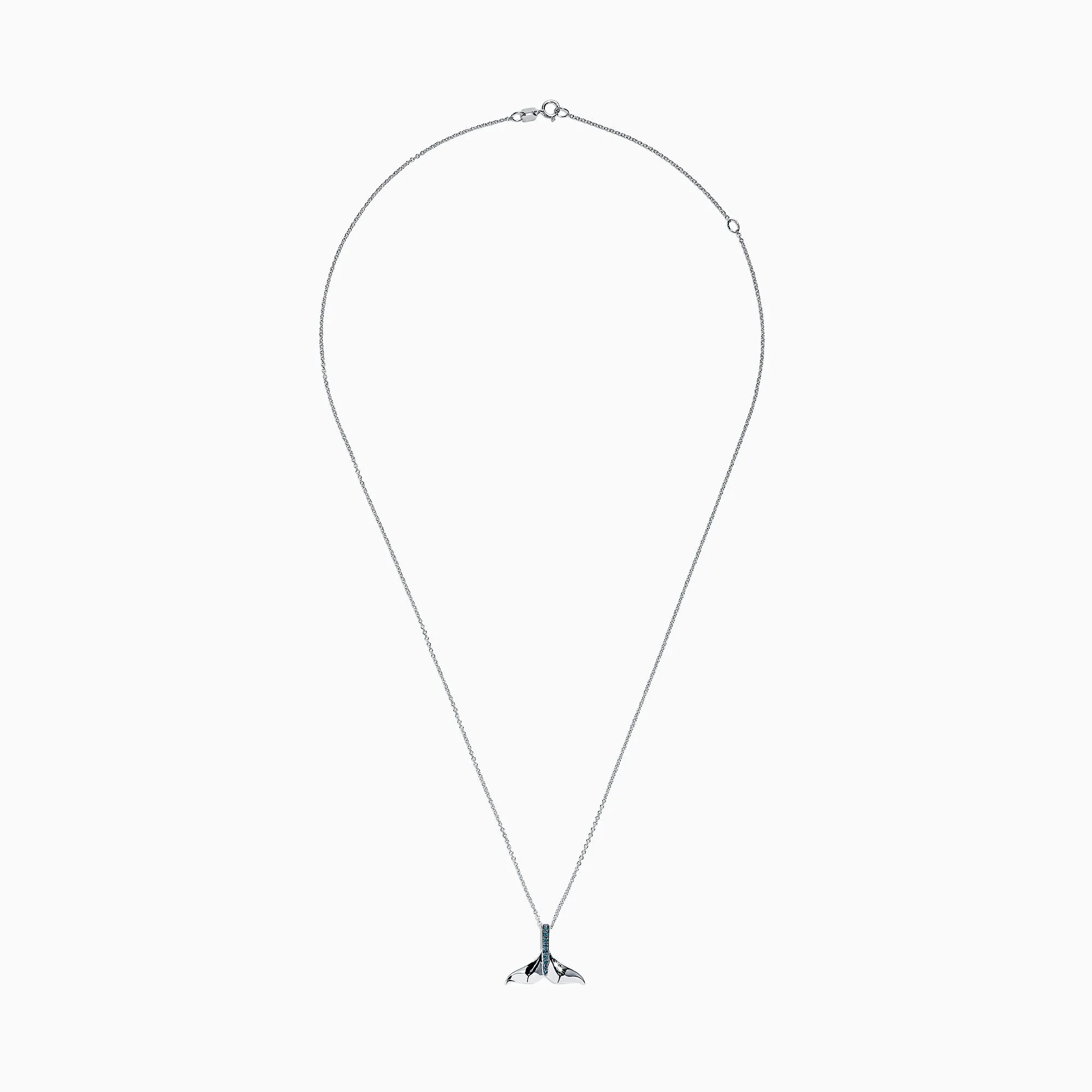 Seaside 14K White Gold Blue Diamond Whale's Tail Pendant, 0.05 TCW sold by Effy product image thumbnail 2