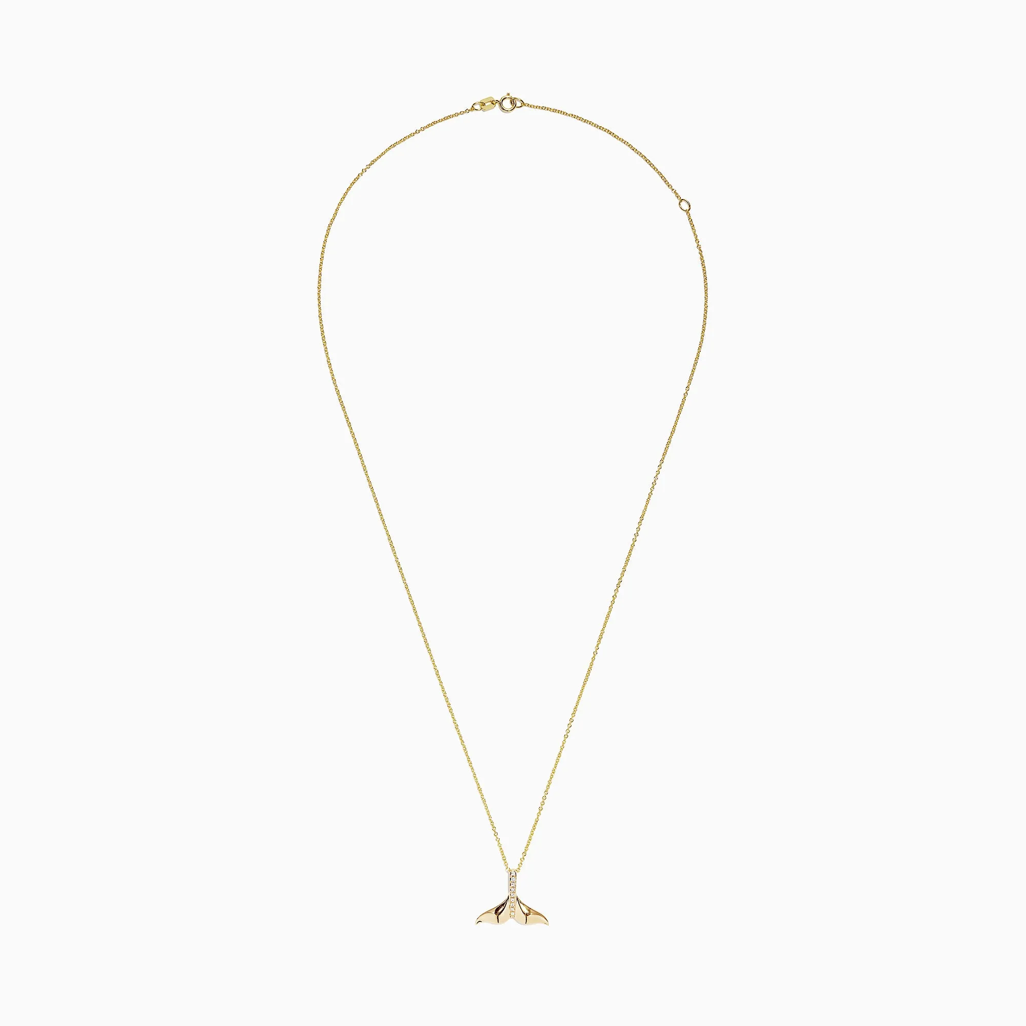 Seaside 14K Yellow Gold Diamond Whale's Tail Pendant, 0.05 TCW sold by Effy product image thumbnail 2