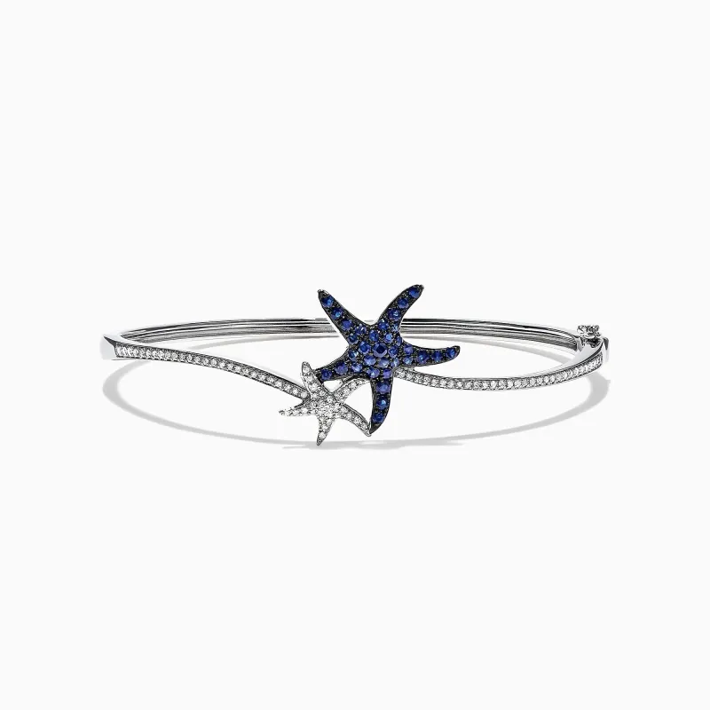 Seaside 14K Gold Blue Sapphire & Diamond Starfish Bracelet, 1.06 TCW sold by Effy
