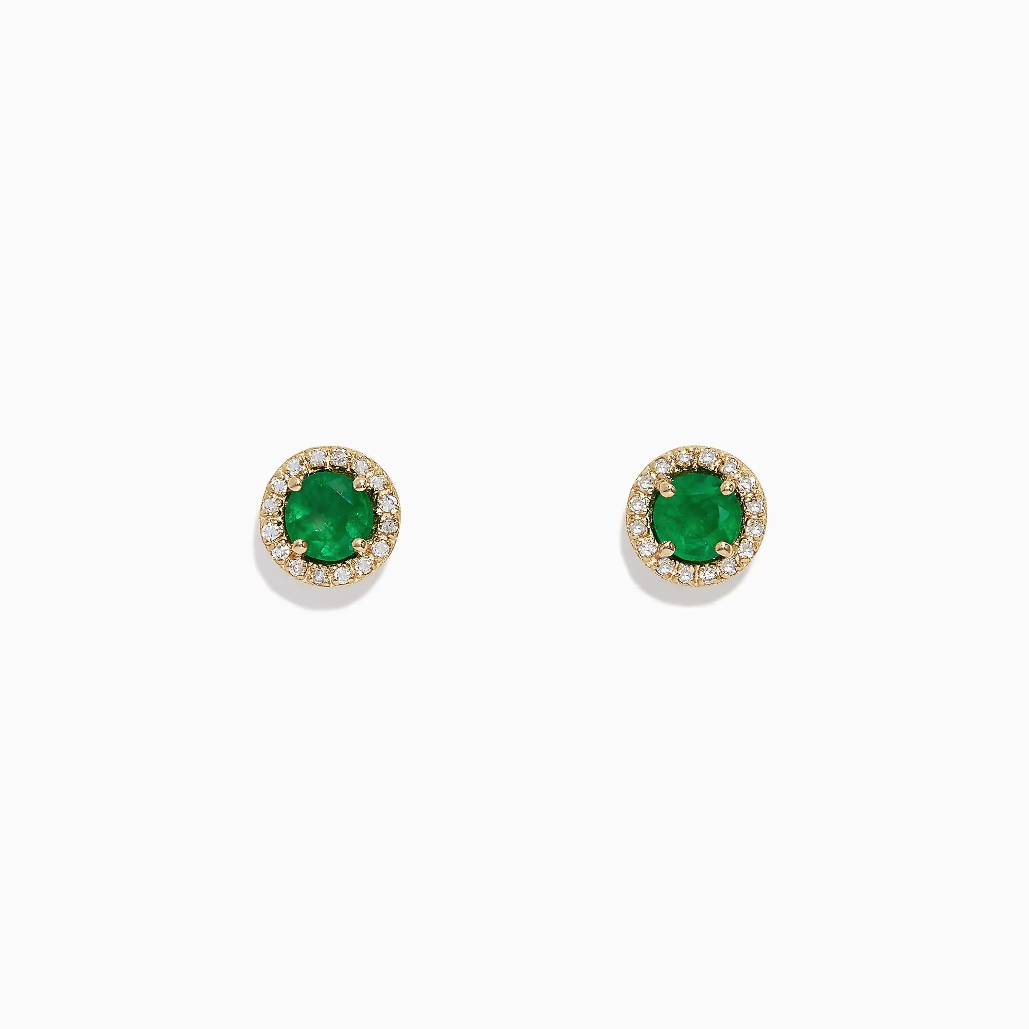 Brasilica 14K Yellow Gold Emerald and Diamond Stud Earrings, 1.08 TCW sold by Effy