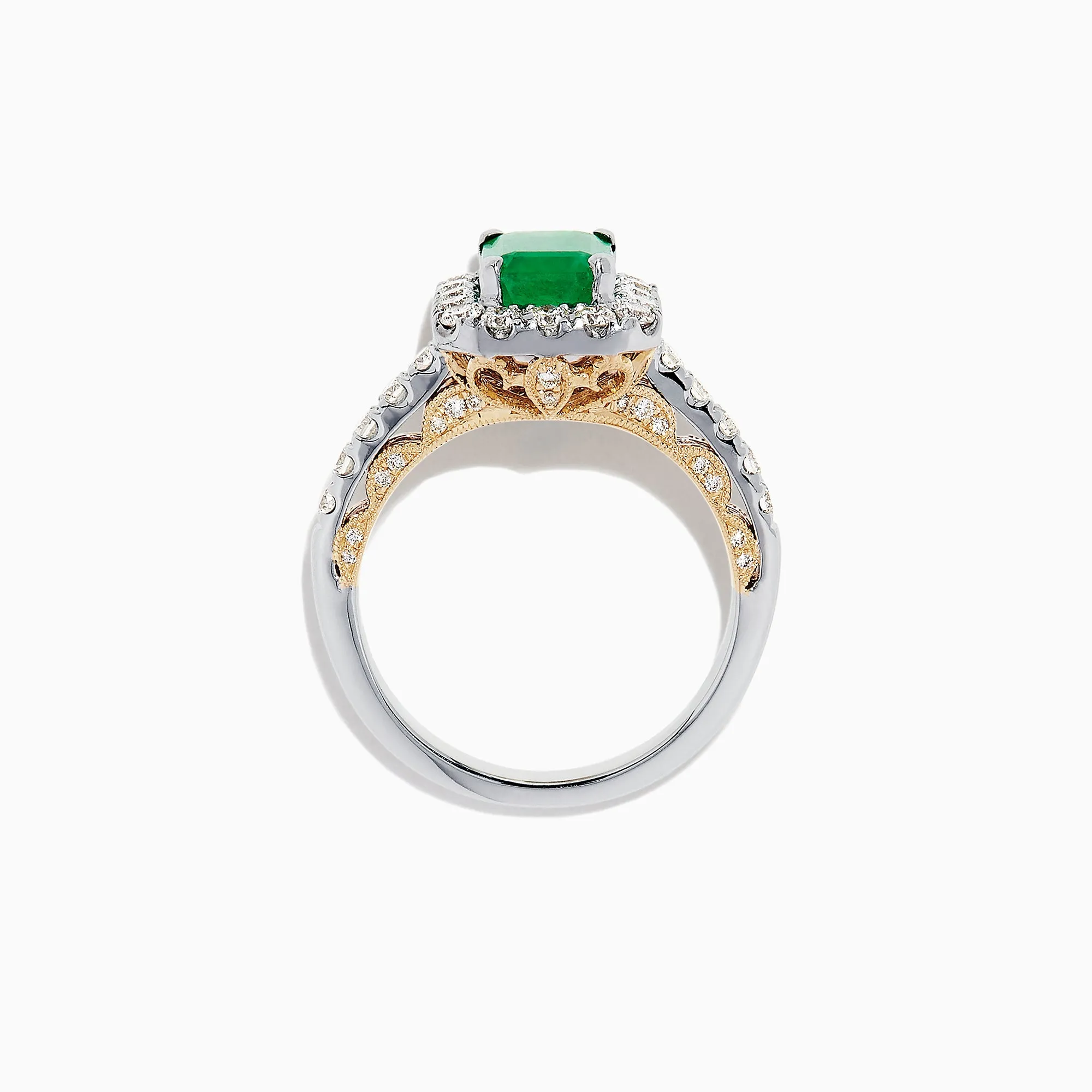 Brasilica 14K 2-Tone Gold Emerald and Diamond Ring, 2.17 TCW sold by Effy product image thumbnail 3