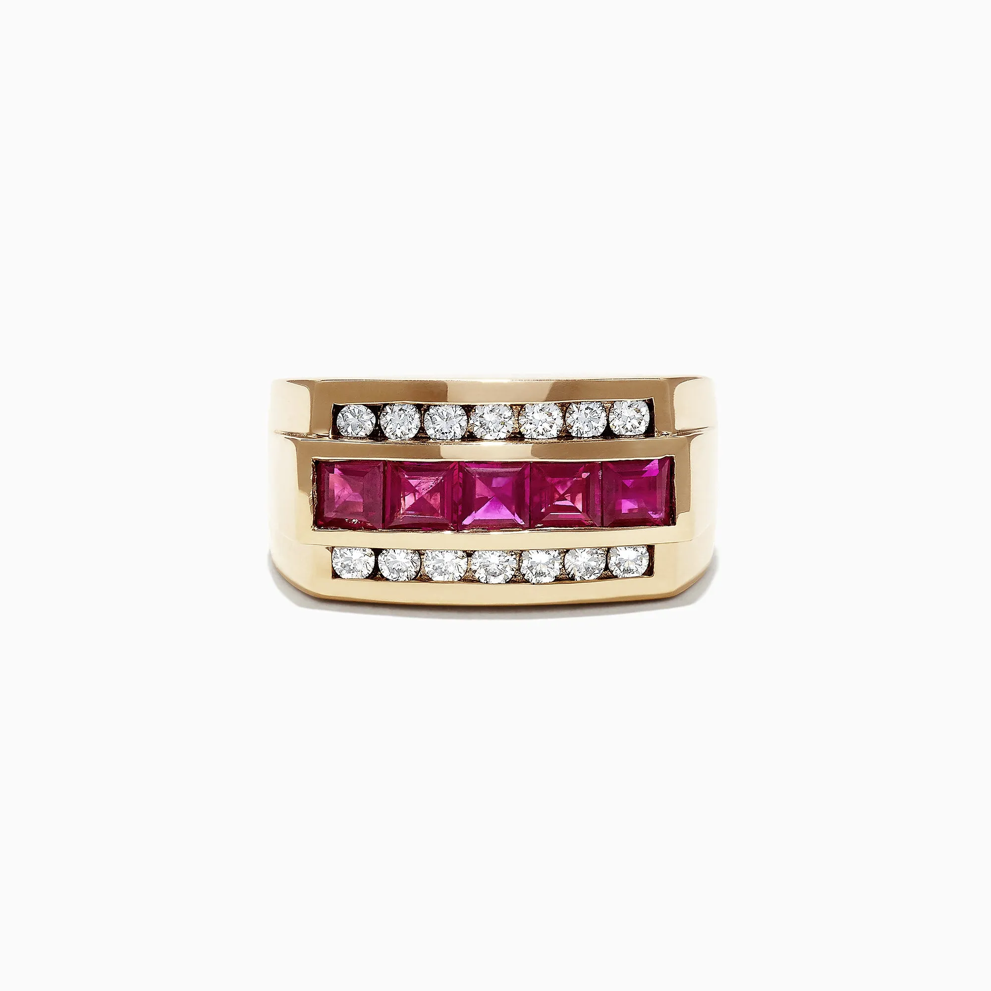 Men's 14K Yellow Gold Diamond Ruby Ring, 2.59 TCW sold by Effy