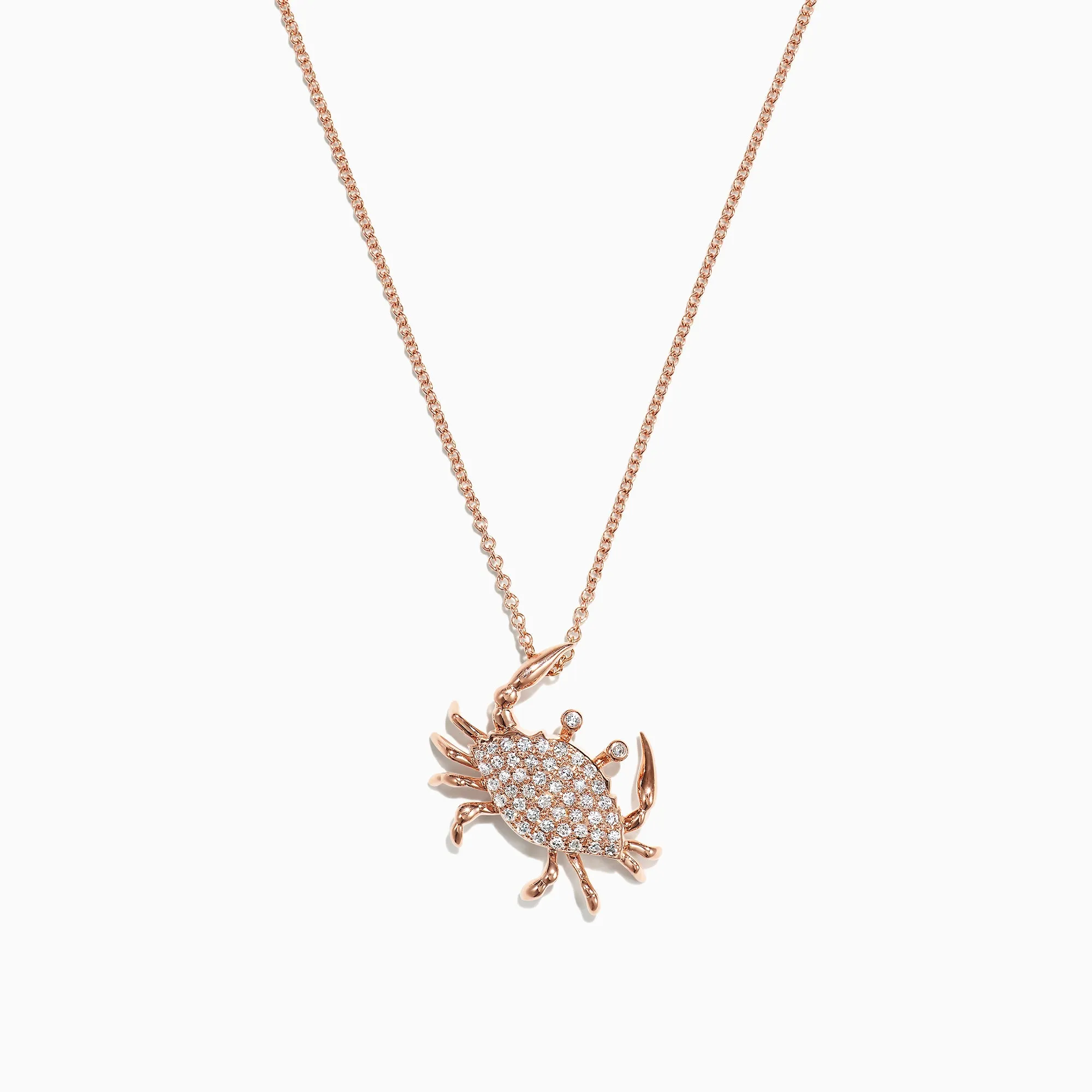 Seaside 14K Yellow Gold Pave Diamond Crab Pendant, 0.21 TCW sold by Effy