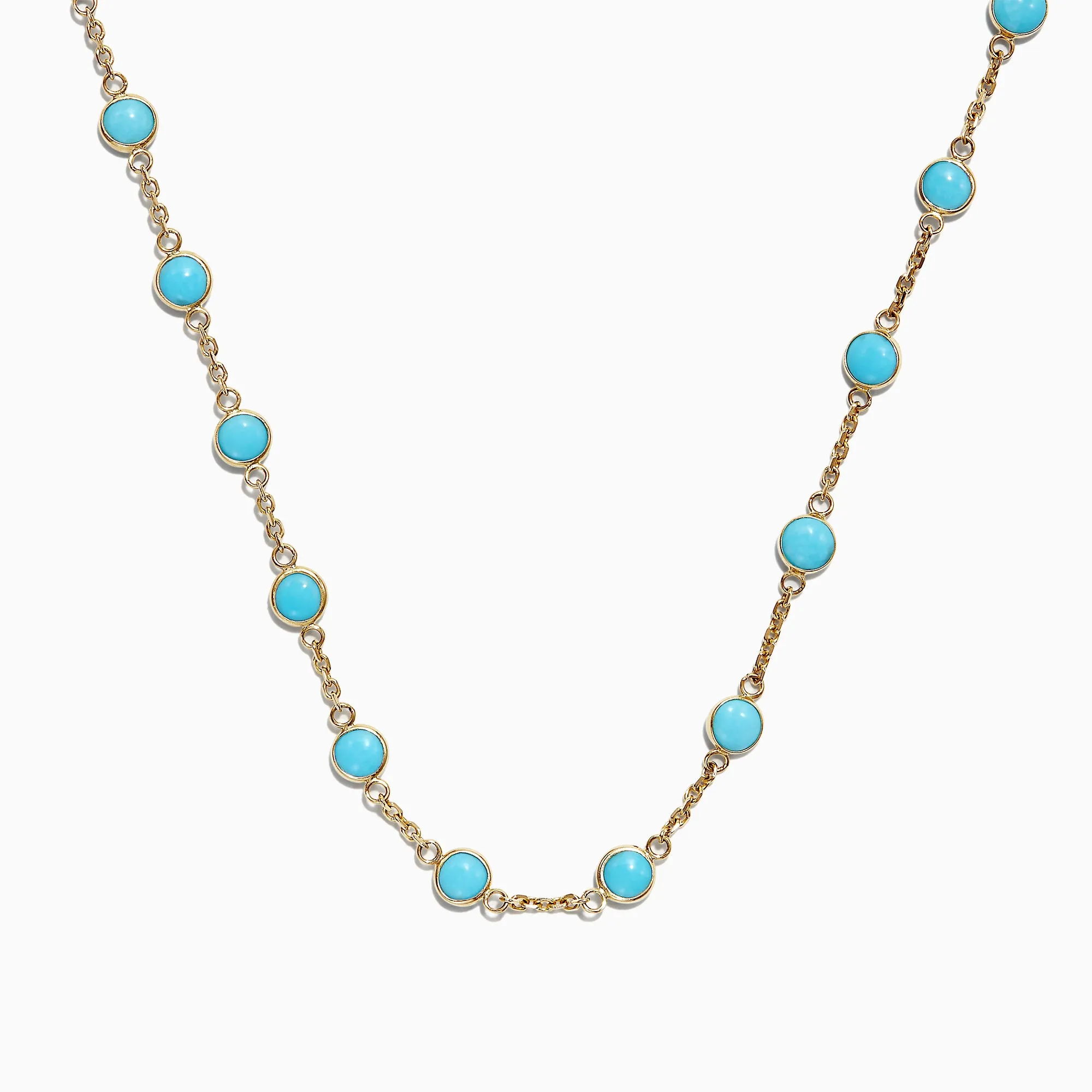 14K Yellow Gold Turquoise Necklace, 7.75 TCW sold by Effy
