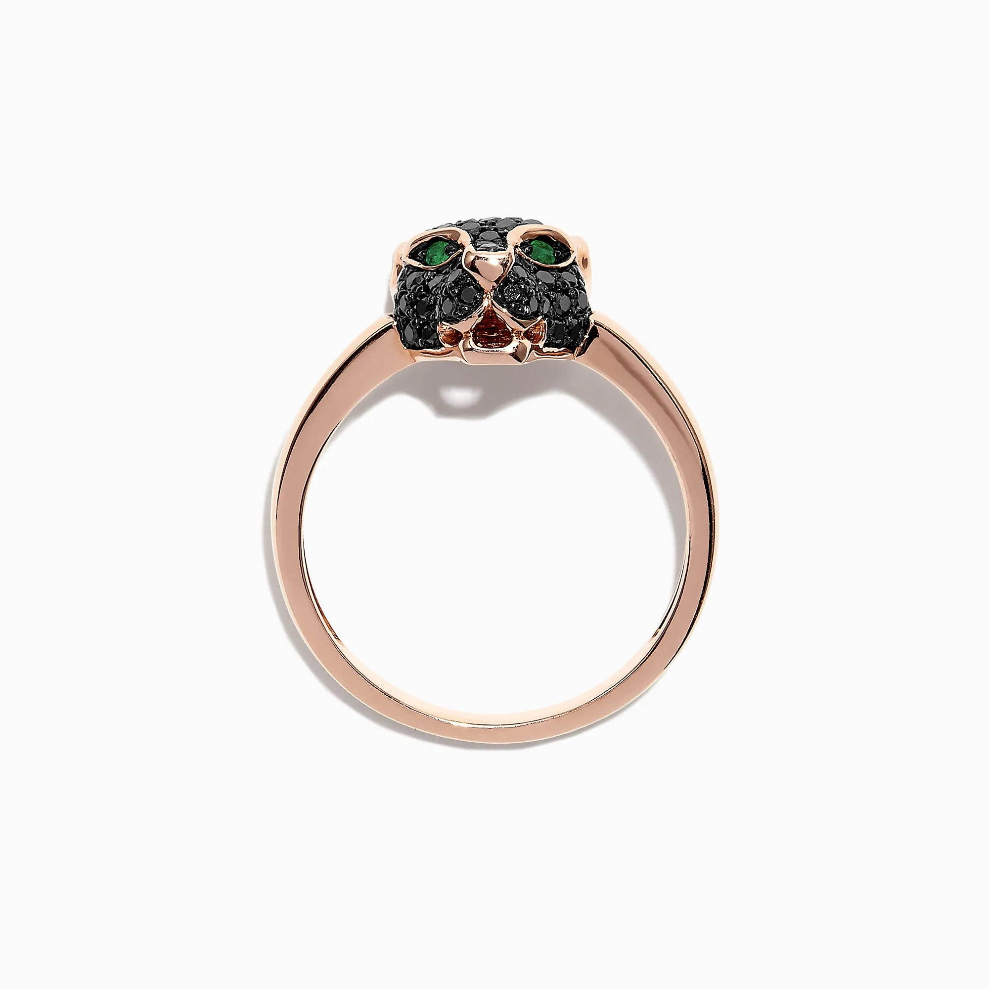 Signature 14K Rose Gold Black Diamond & Emerald Mini Ring, 0.46 TCW sold by Effy product image thumbnail 3