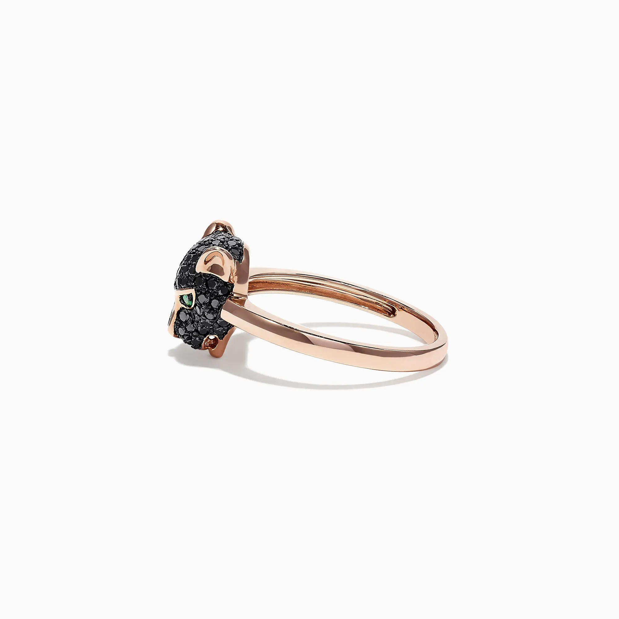 Signature 14K Rose Gold Black Diamond & Emerald Mini Ring, 0.46 TCW sold by Effy product image thumbnail 2
