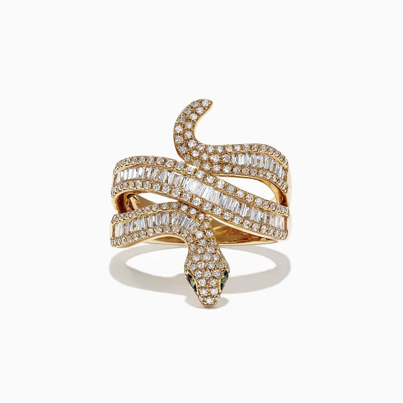 Safari 14K Yellow Gold Diamond Snake Ring, 0.95 TCW sold by Effy
