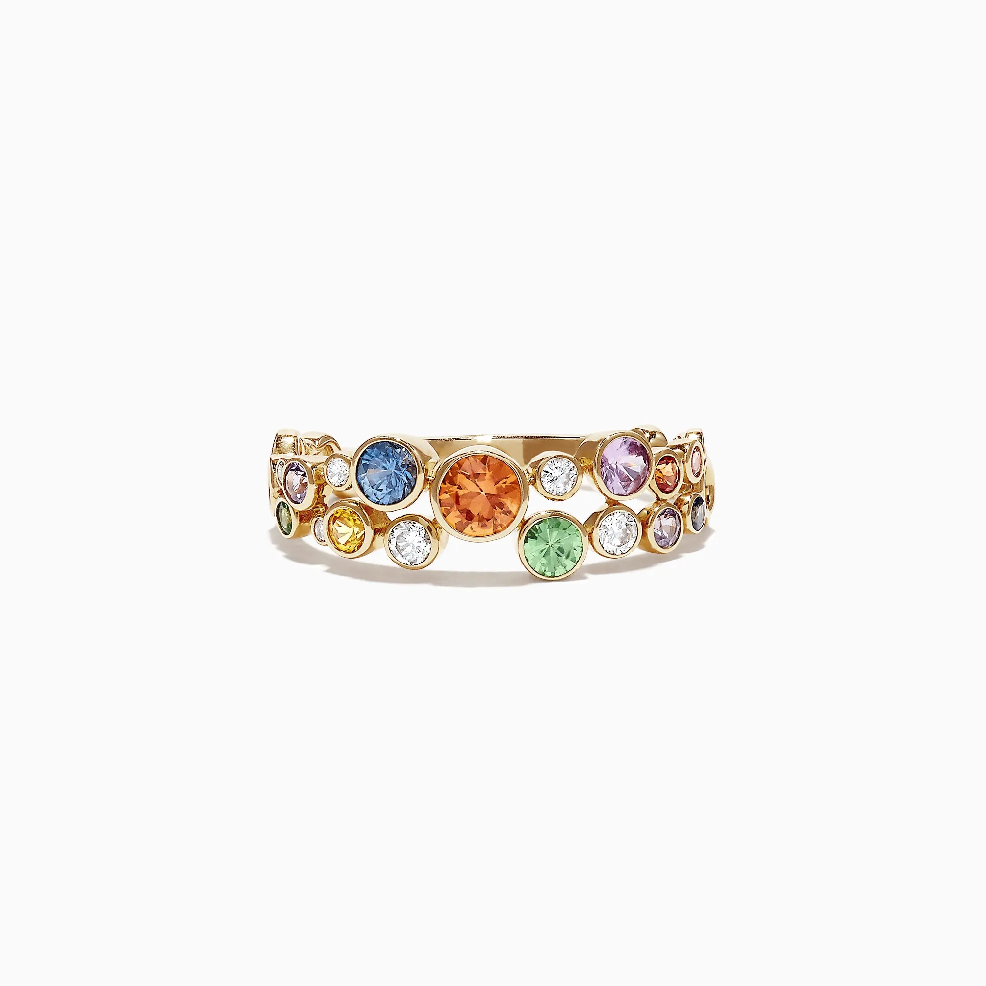 Watercolors 14K Yellow Gold Multi-Sapphire and Diamond Ring, 1.03 TCW sold by Effy