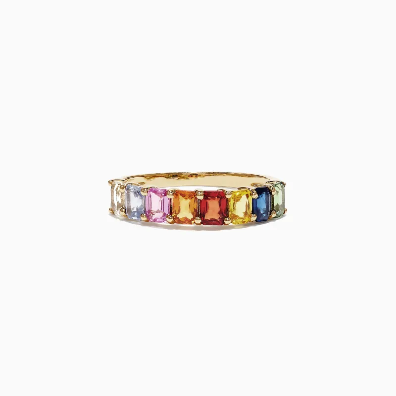 Watercolors 14K Yellow Gold Multi-Sapphire Band Ring, 2.06 TCW sold by Effy