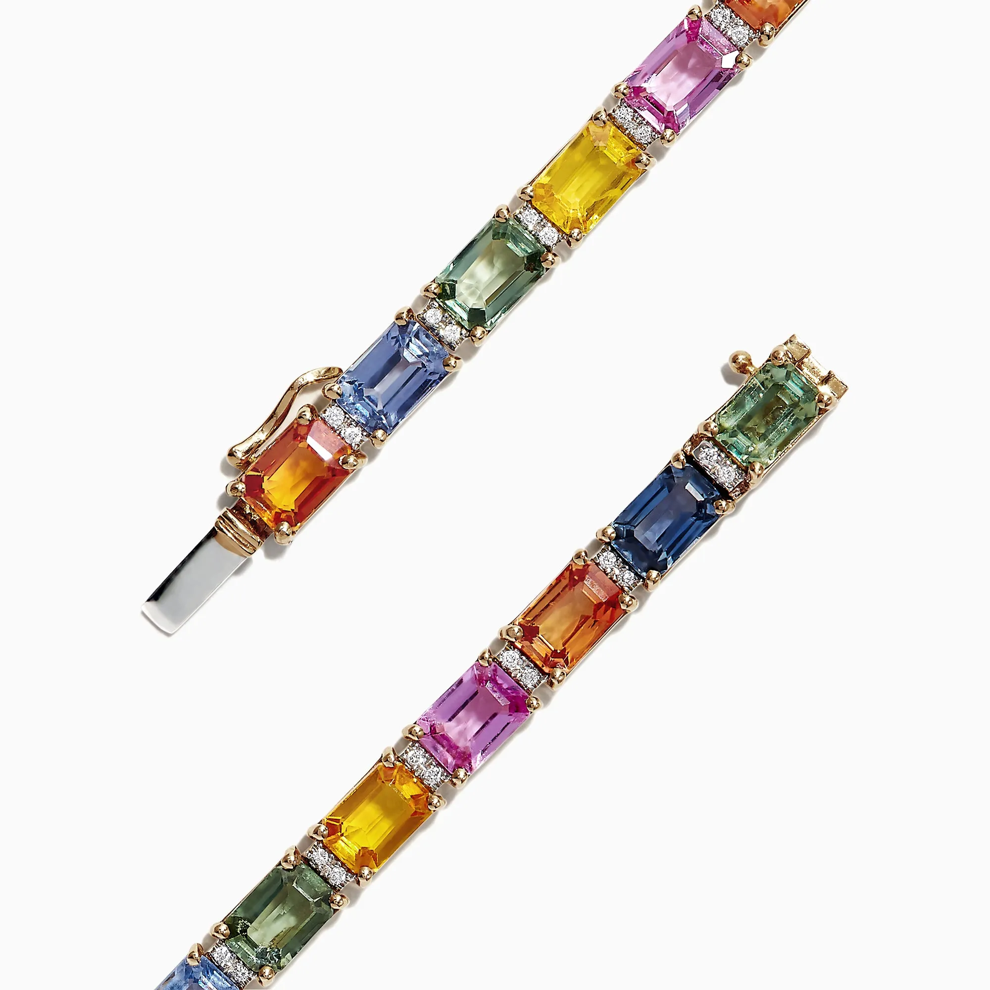 Watercolors 14K Yellow Gold Multi-Sapphire Diamond Bracelet, 14.51 TCW sold by Effy product image thumbnail 2